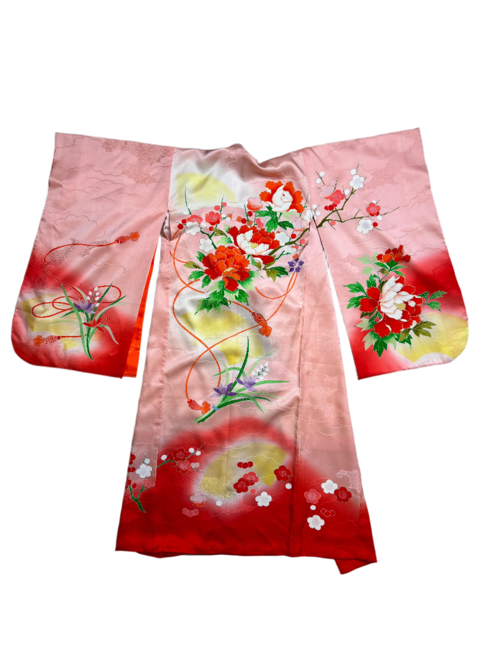 Vintage Child's Japanese Ombre Silk Kimono 8-10Y