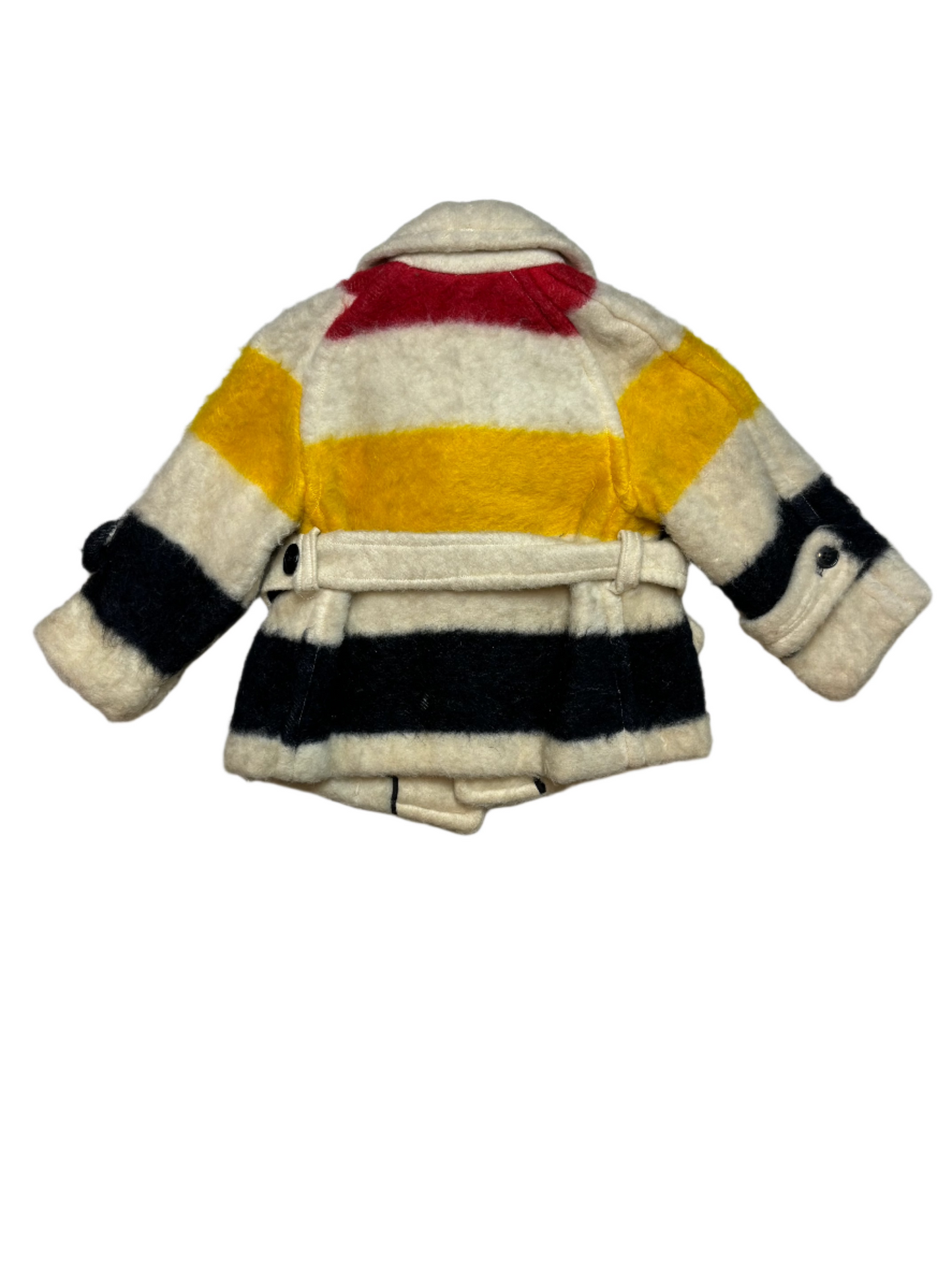 Vintage Child's Hudson Striped Wool Coat 6-7Y