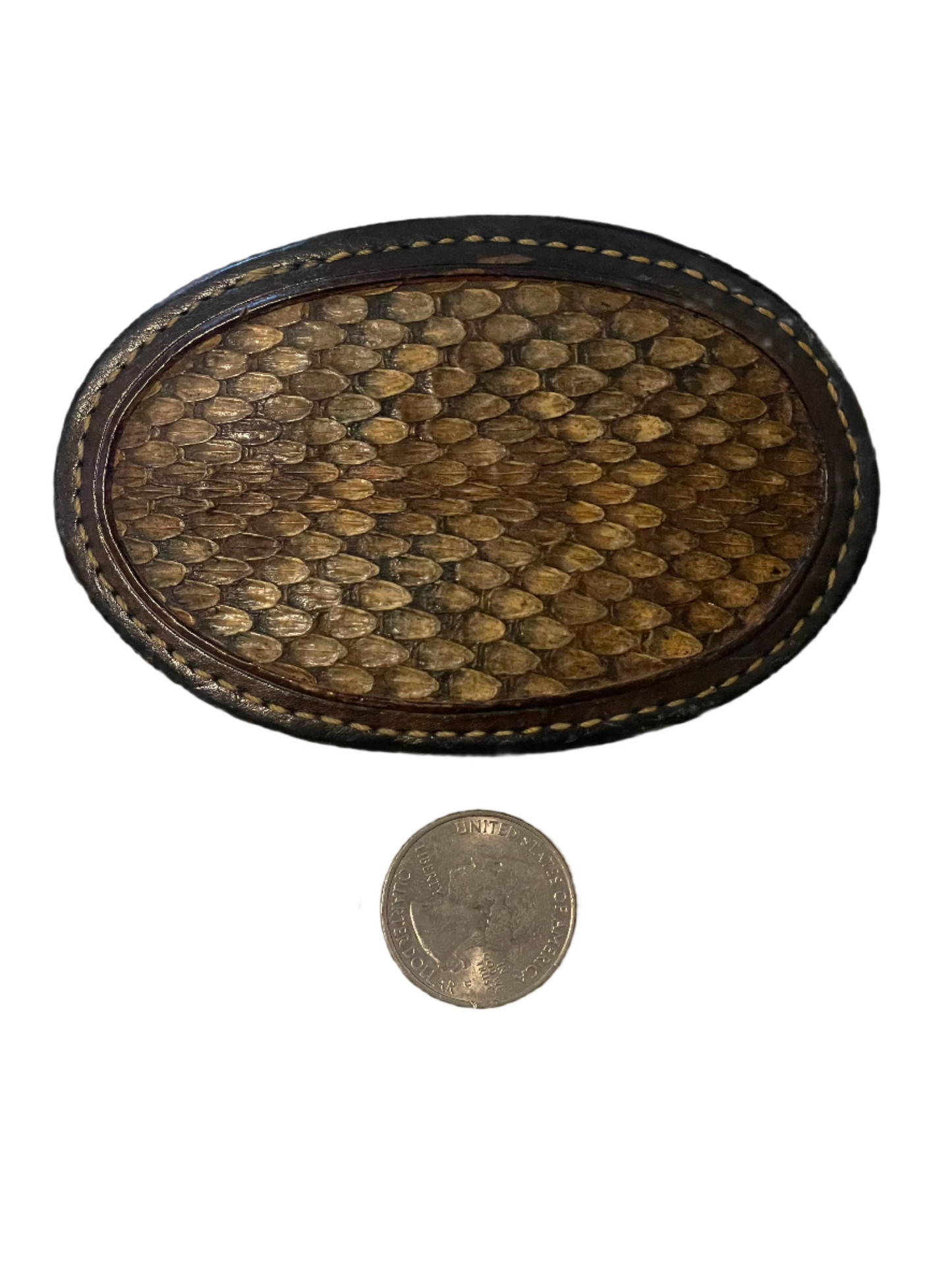 Vintage Rattlesnake Skin Belt Buckle