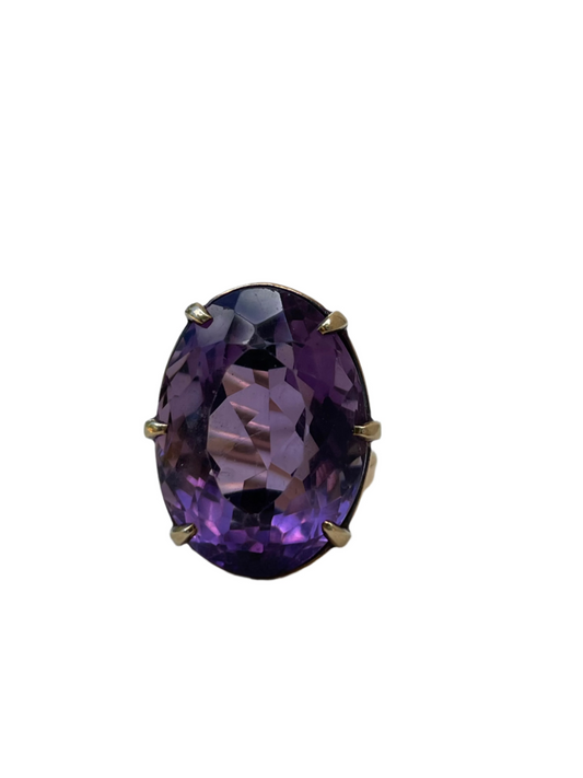 21 ct Amethyst/Gold Ring Sz 6 3/4