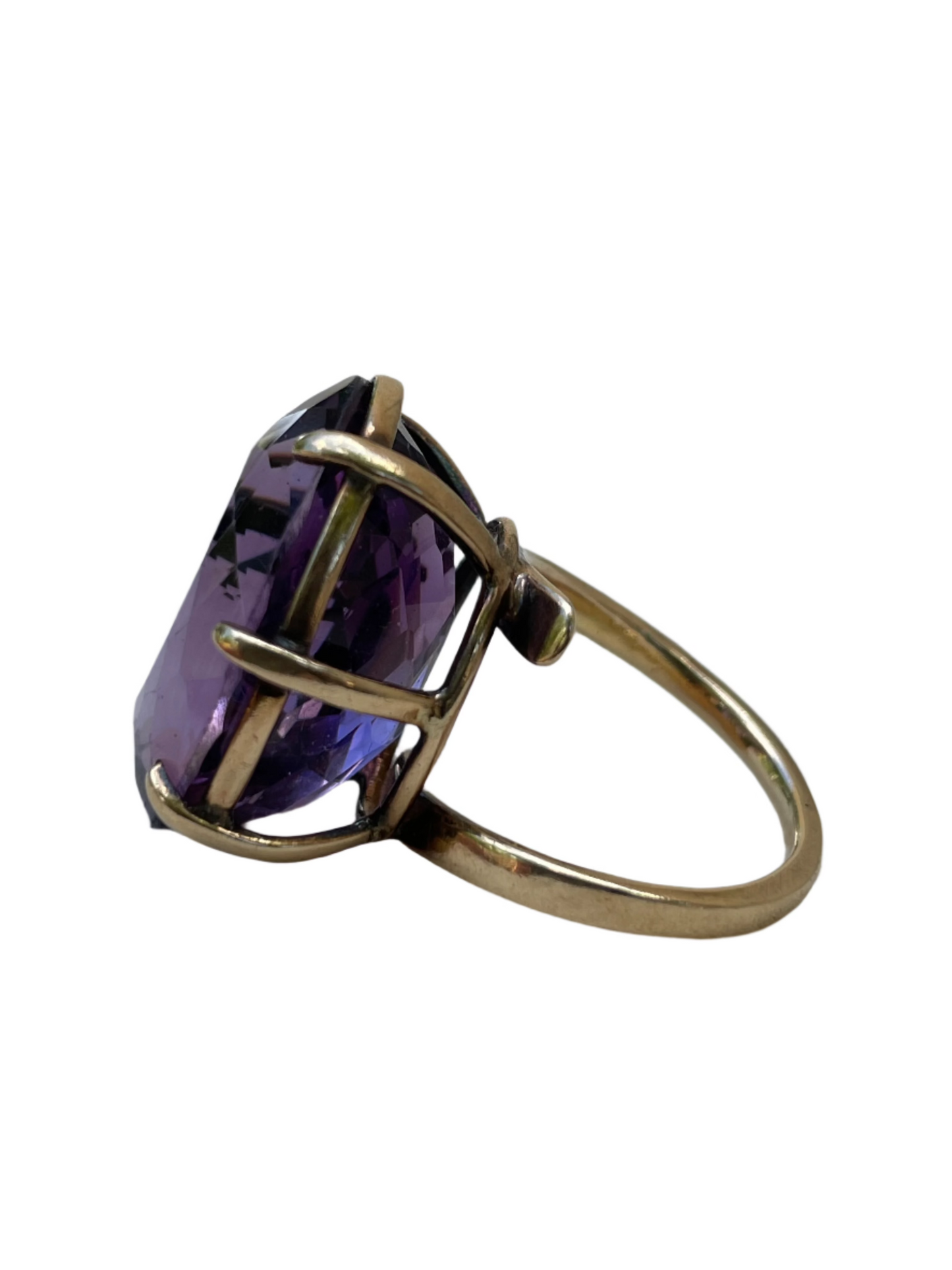 21 ct Amethyst/Gold Ring Sz 6 3/4