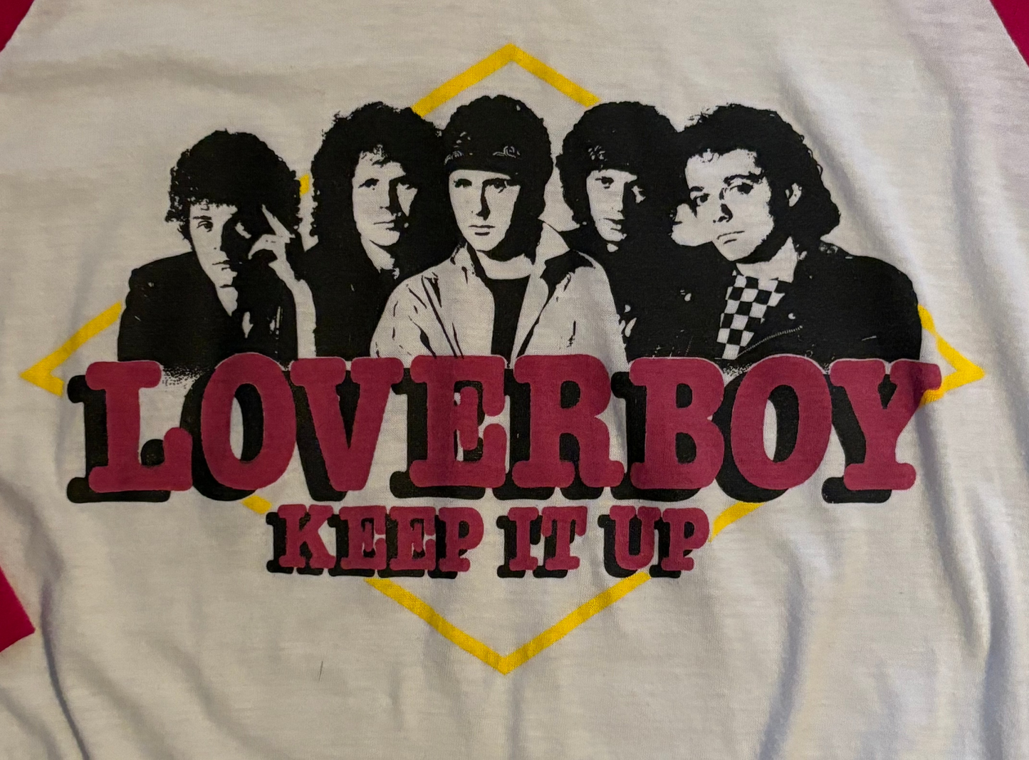 '83 Vintage Loverboy "Keep It Up" Pnk/Wht Raglan T-Shirt - LRG