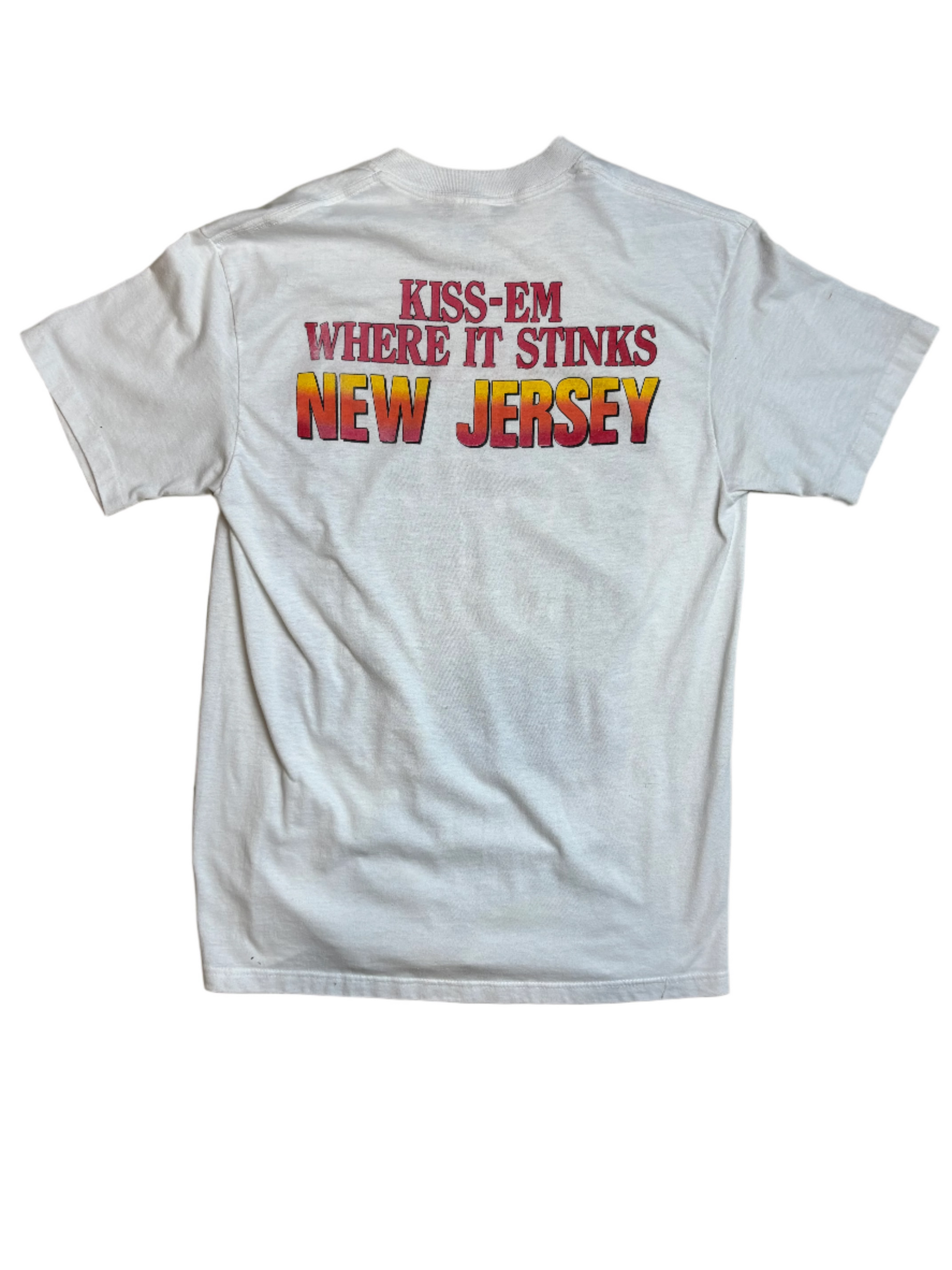 '89 Vintage Bon Jovi "Kiss'Em Where it Stinks" Wht T-Shirt - SML