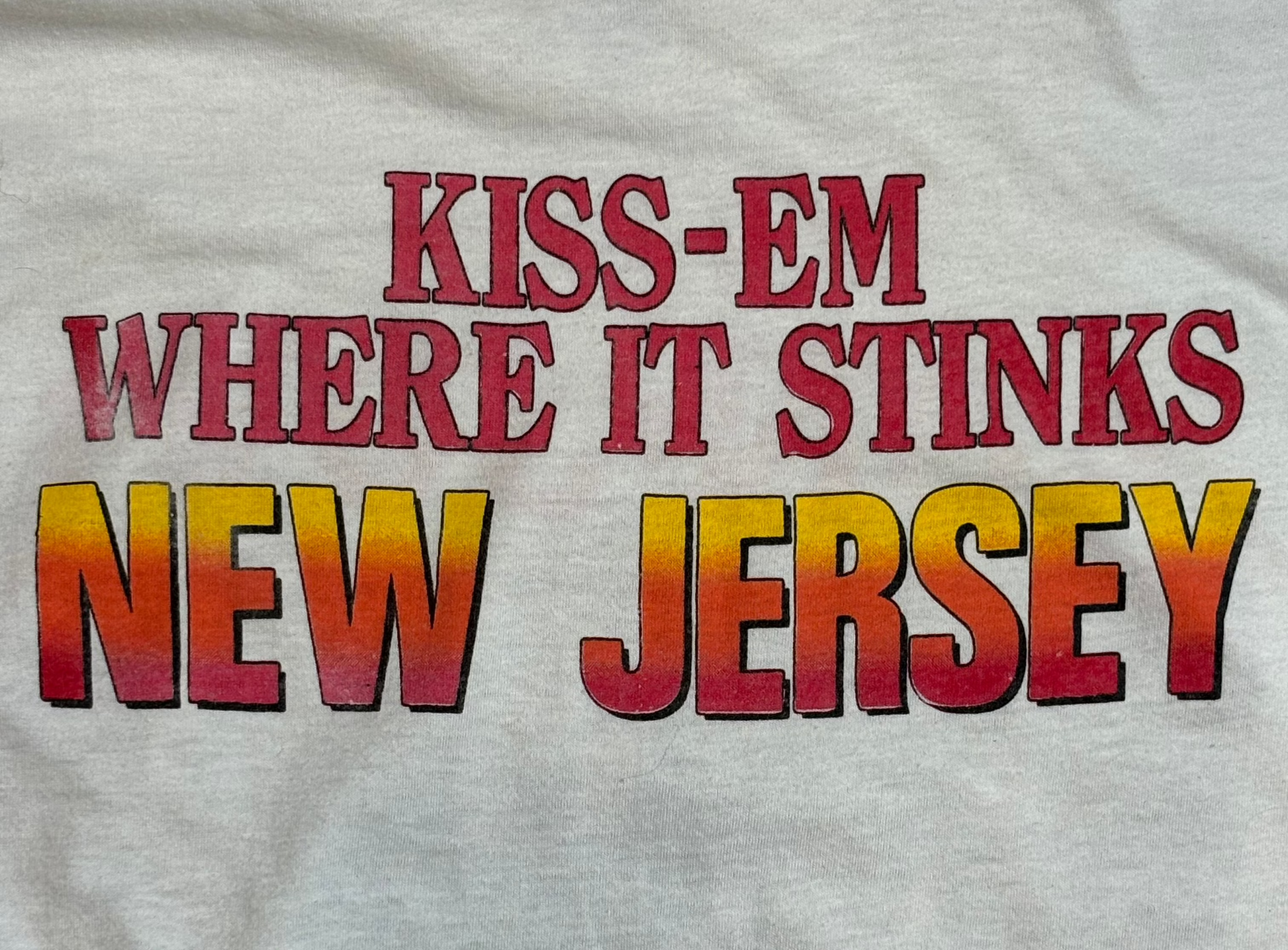 '89 Vintage Bon Jovi "Kiss'Em Where it Stinks" Wht T-Shirt - SML