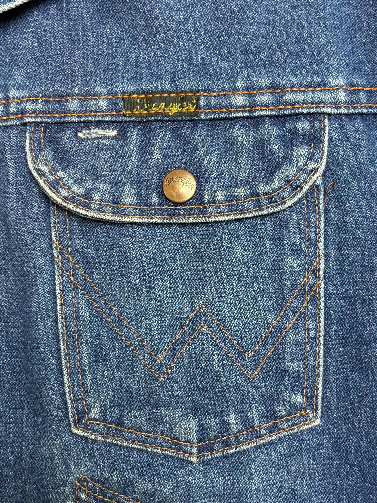 '70s Vintage Wrangler Denim Jkt Drk Wash 44 - XL