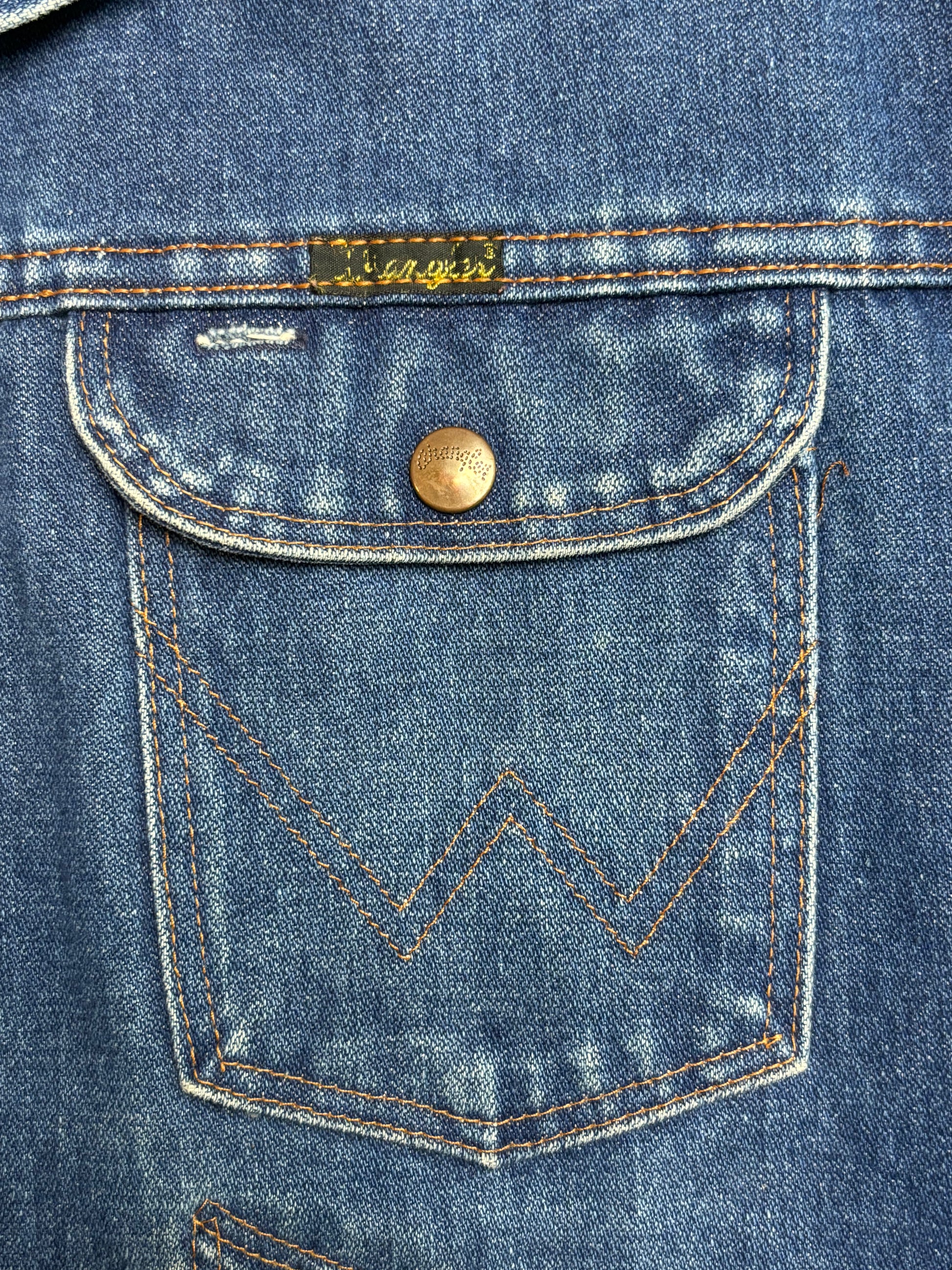 '70s Vintage Wrangler Denim Jkt Drk Wash 44 - XL