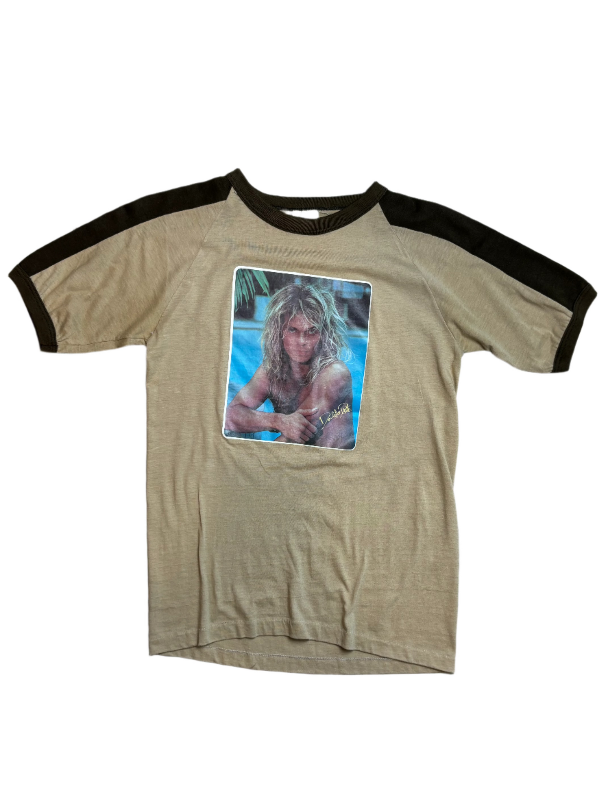 '80s Vintage David Lee Roth Iron-on Ringer T-Shirt - XS