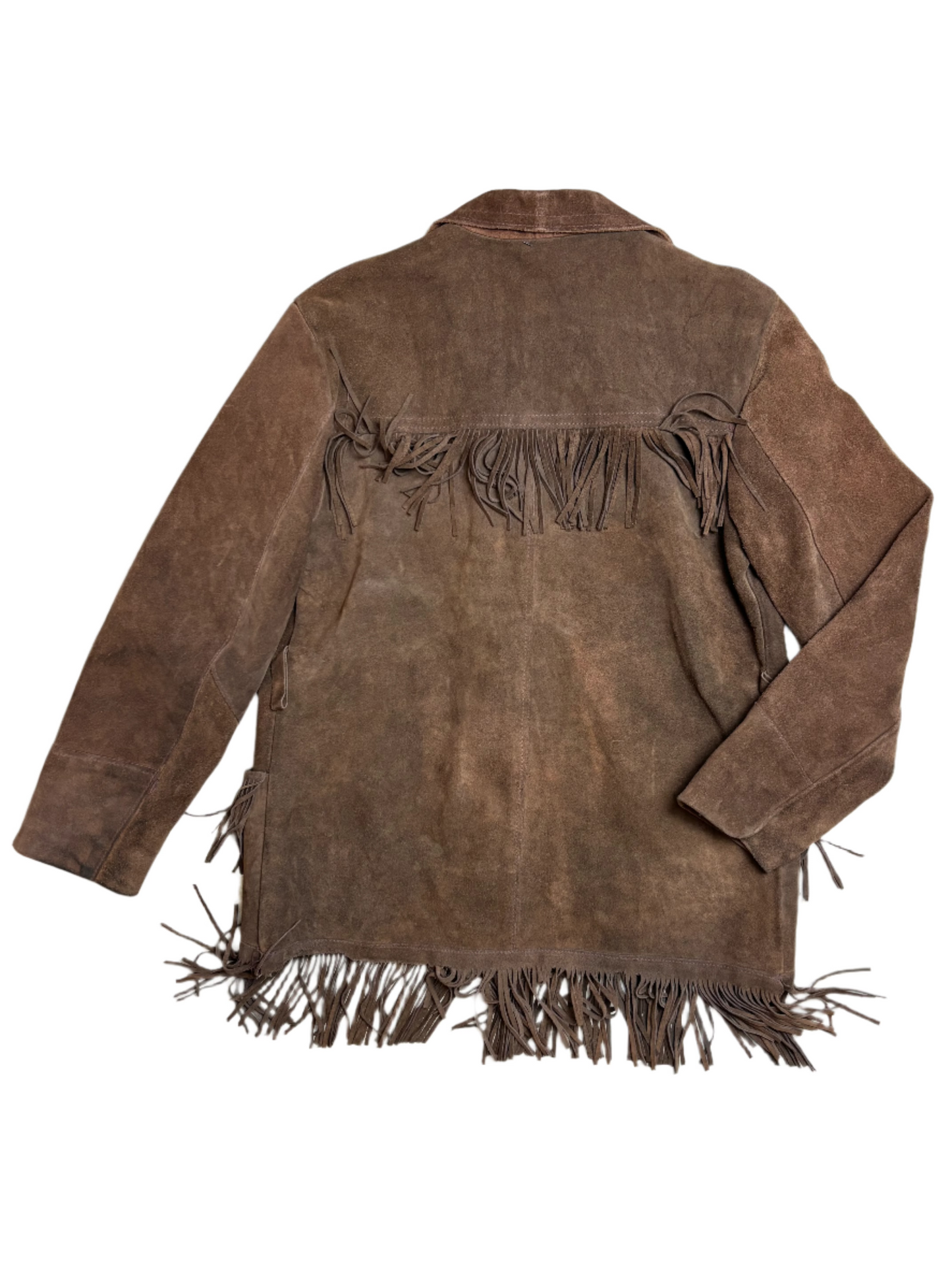 '60s/70s Vintage Brwn Suede Fringe Jkt - MED