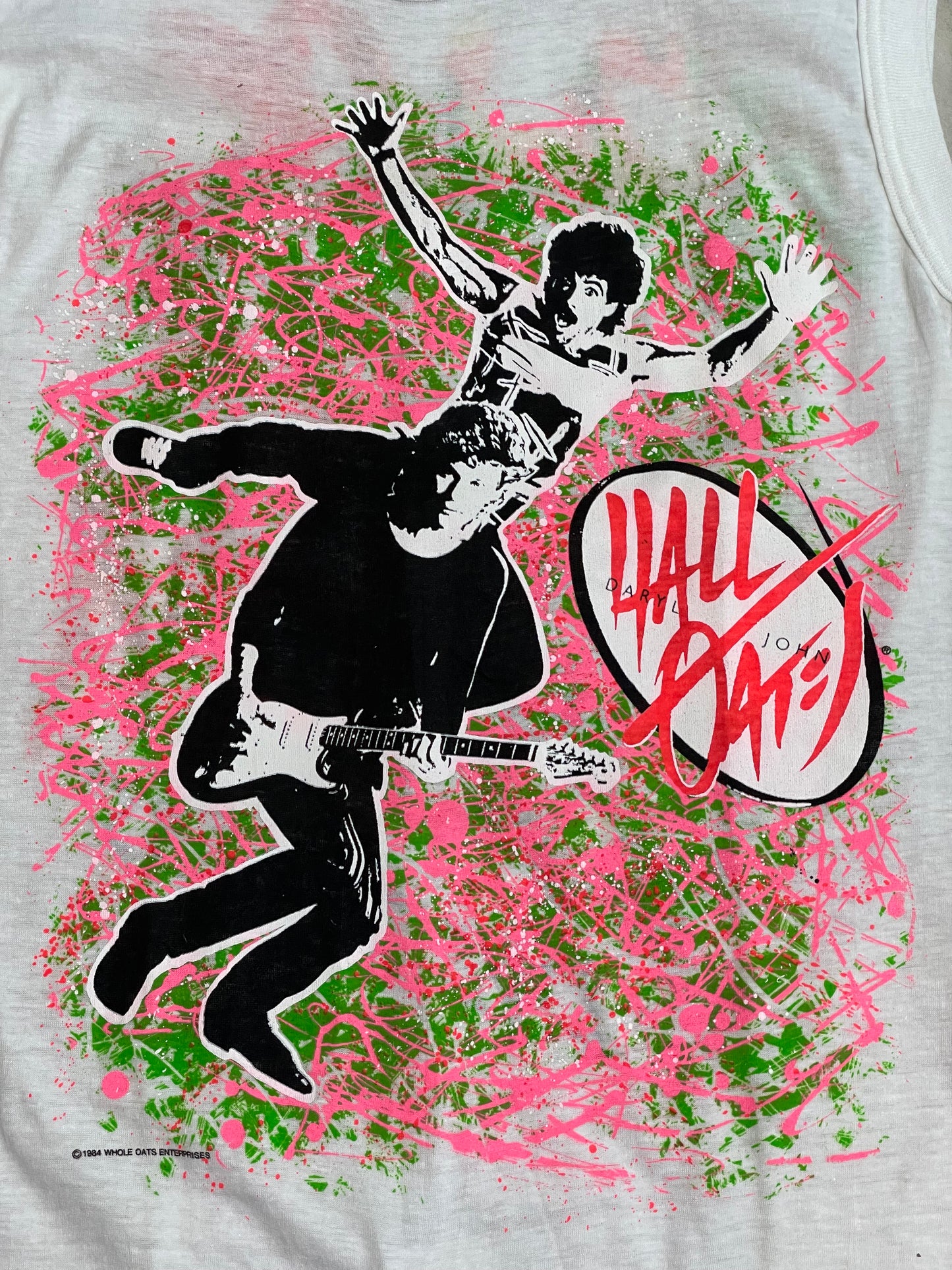 '84 Vintage Hall & Oats Live Thru Tour Deadstock Wht T-Shirt - MED