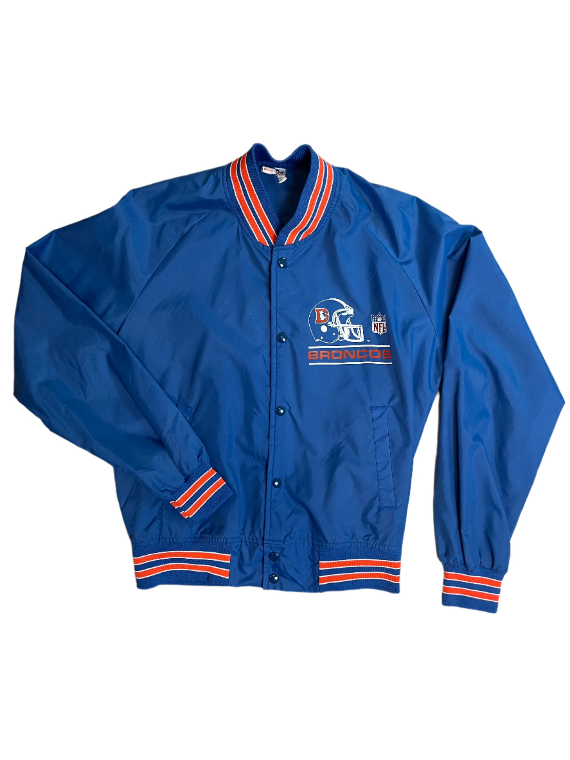 Vintage "Broncos" Blue Wind Breaker Jacket - XL