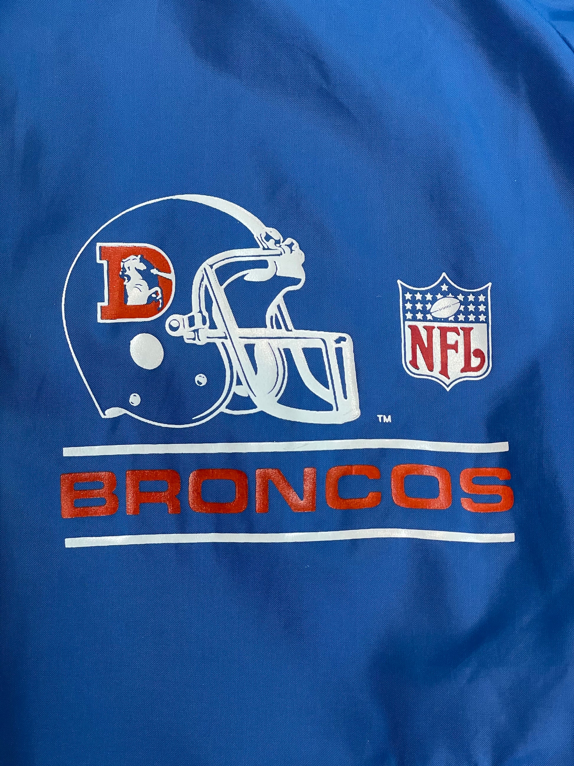 Vintage "Broncos" Blue Wind Breaker Jacket - XL