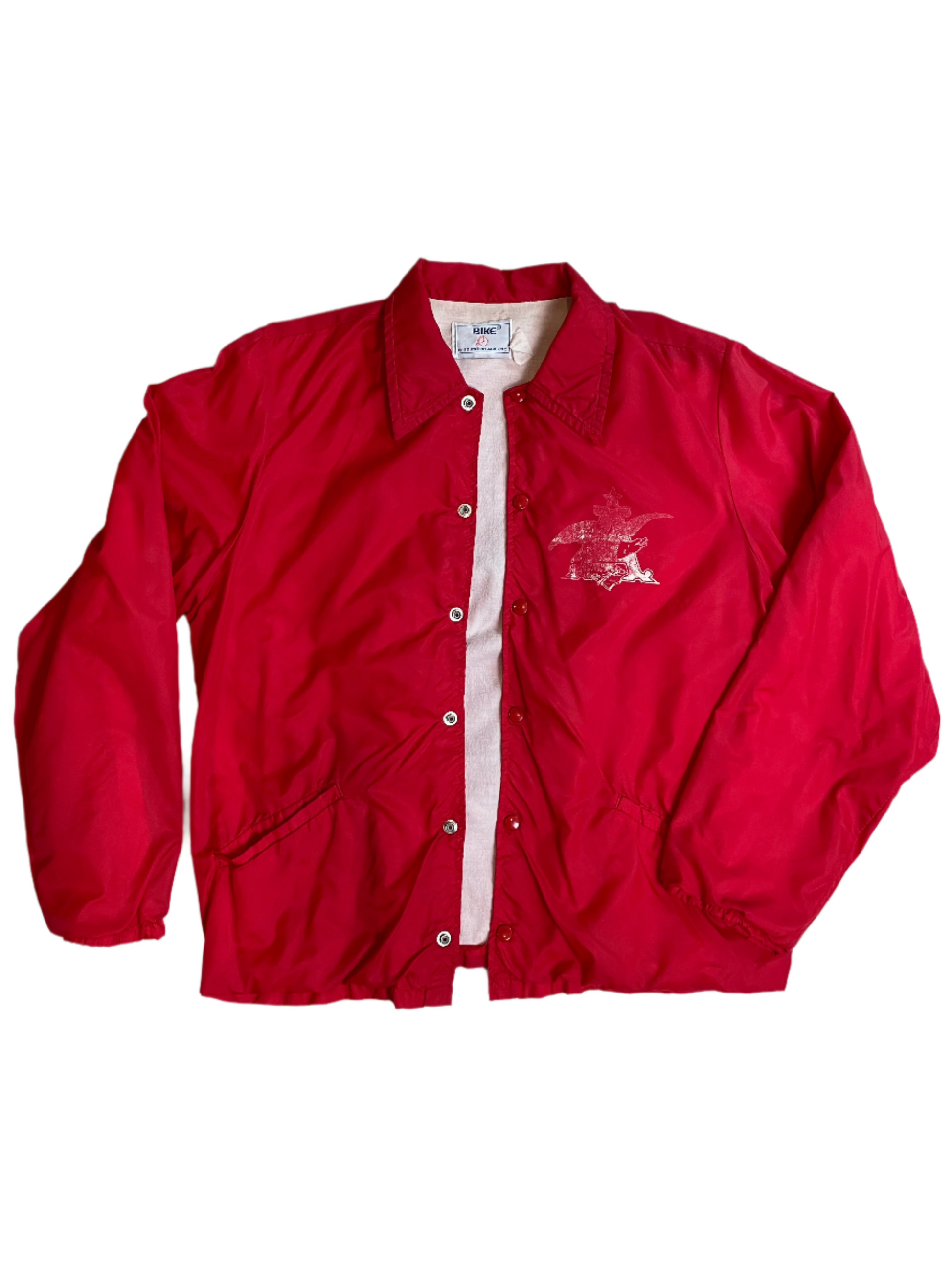 '80s Vintage Budweiser Red Windbreaker Jacket - XL