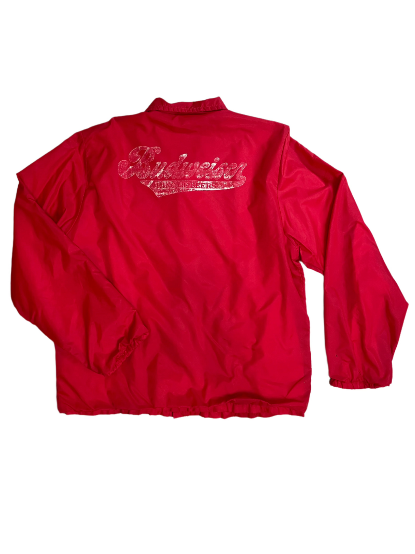 '80s Vintage Budweiser Red Windbreaker Jacket - XL