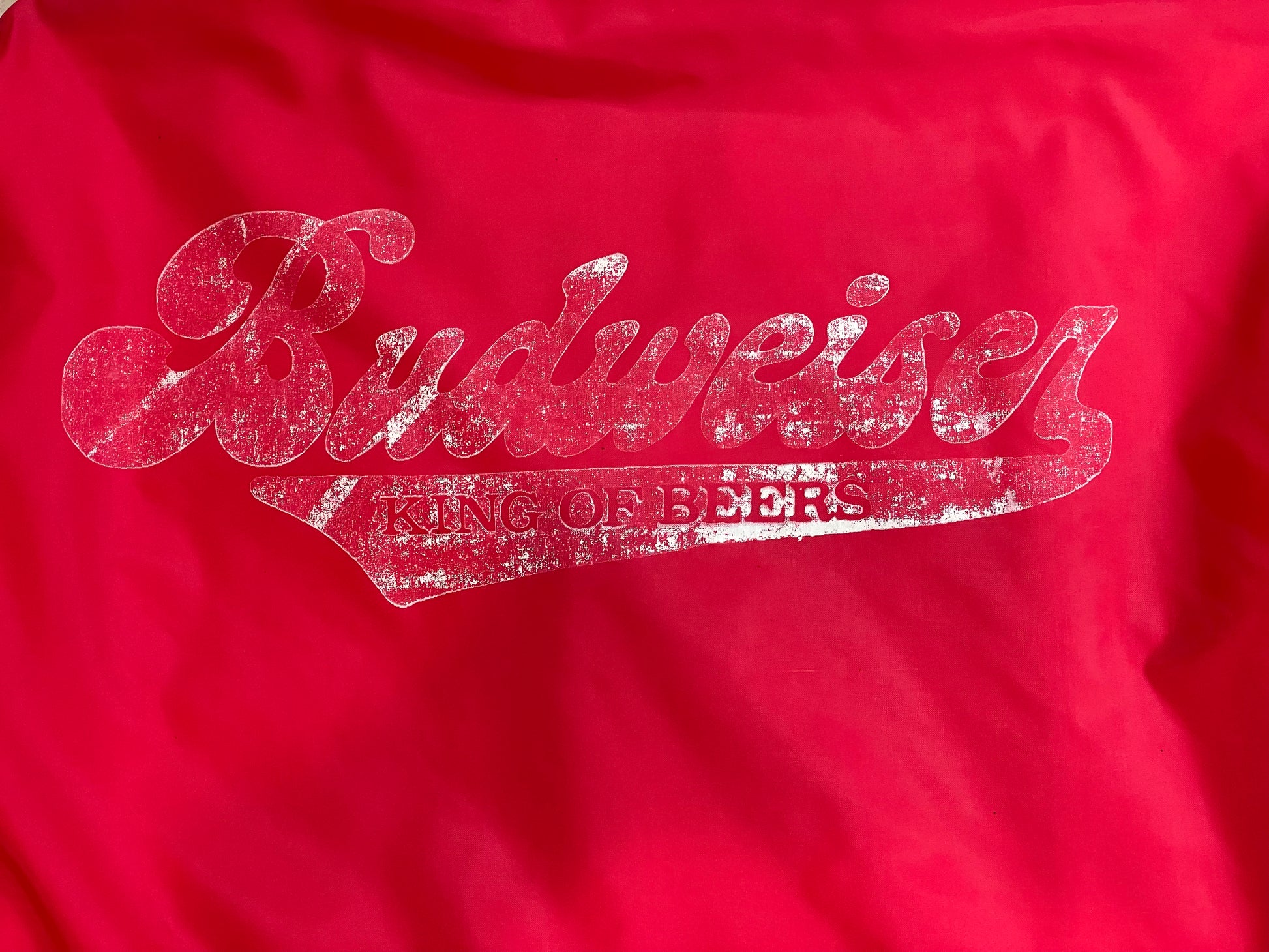 '80s Vintage Budweiser Red Windbreaker Jacket - XL