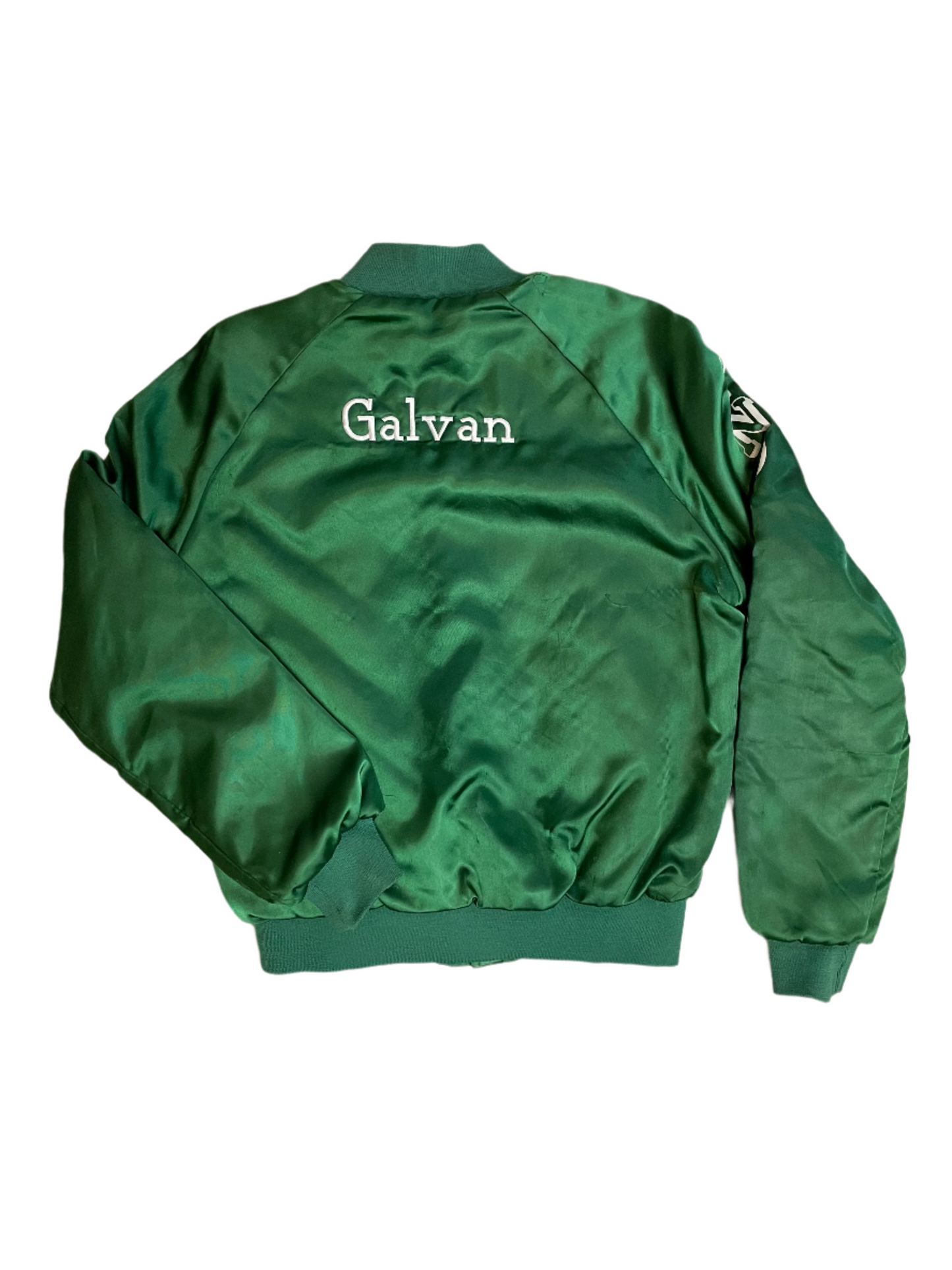 Vintage Waxahachie Indians Green Satin Bomber Jacket - XL