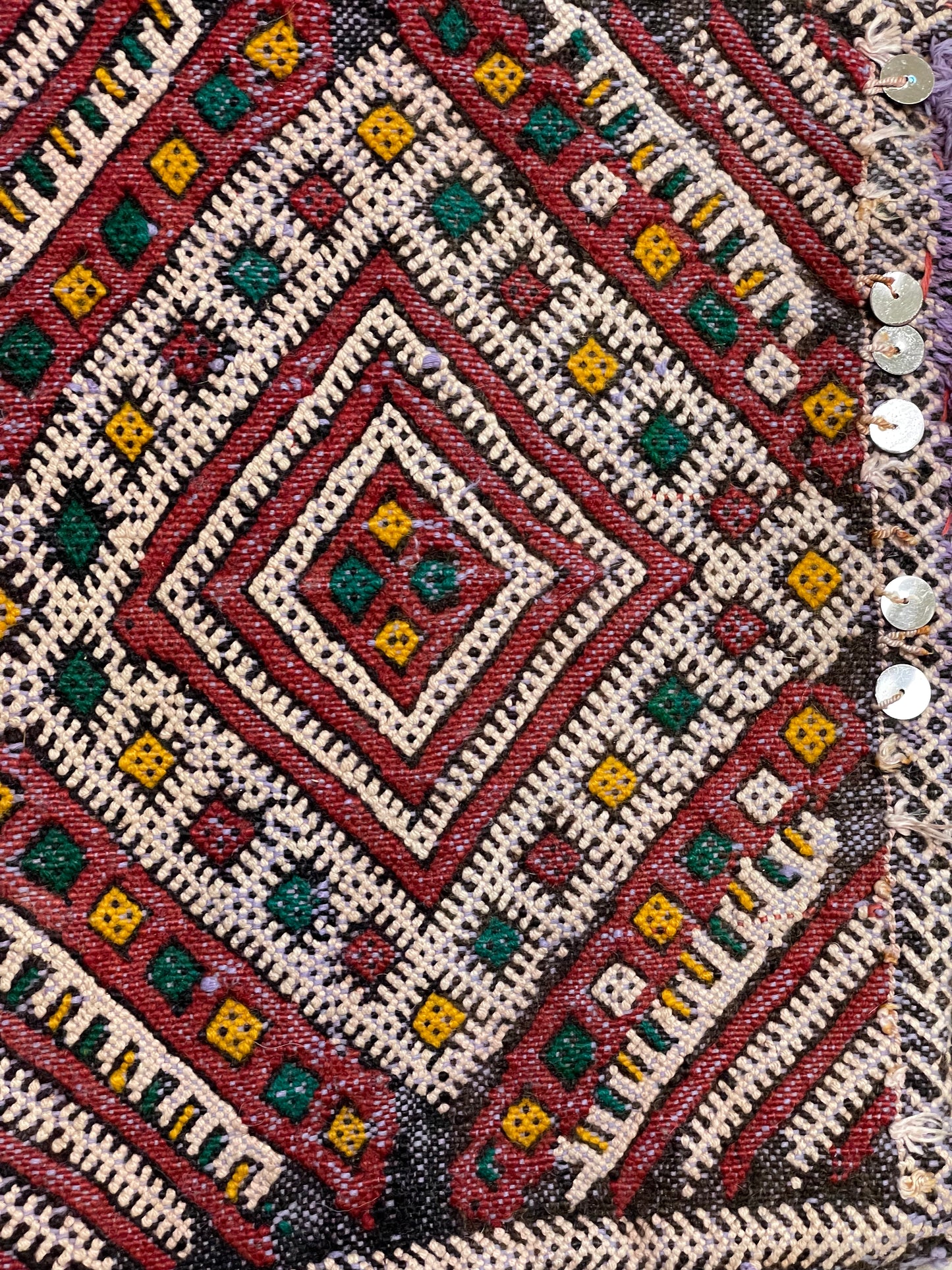 Moroccan Berber Red Diamond Pattern Pillowcase 1.75' x 1.13'