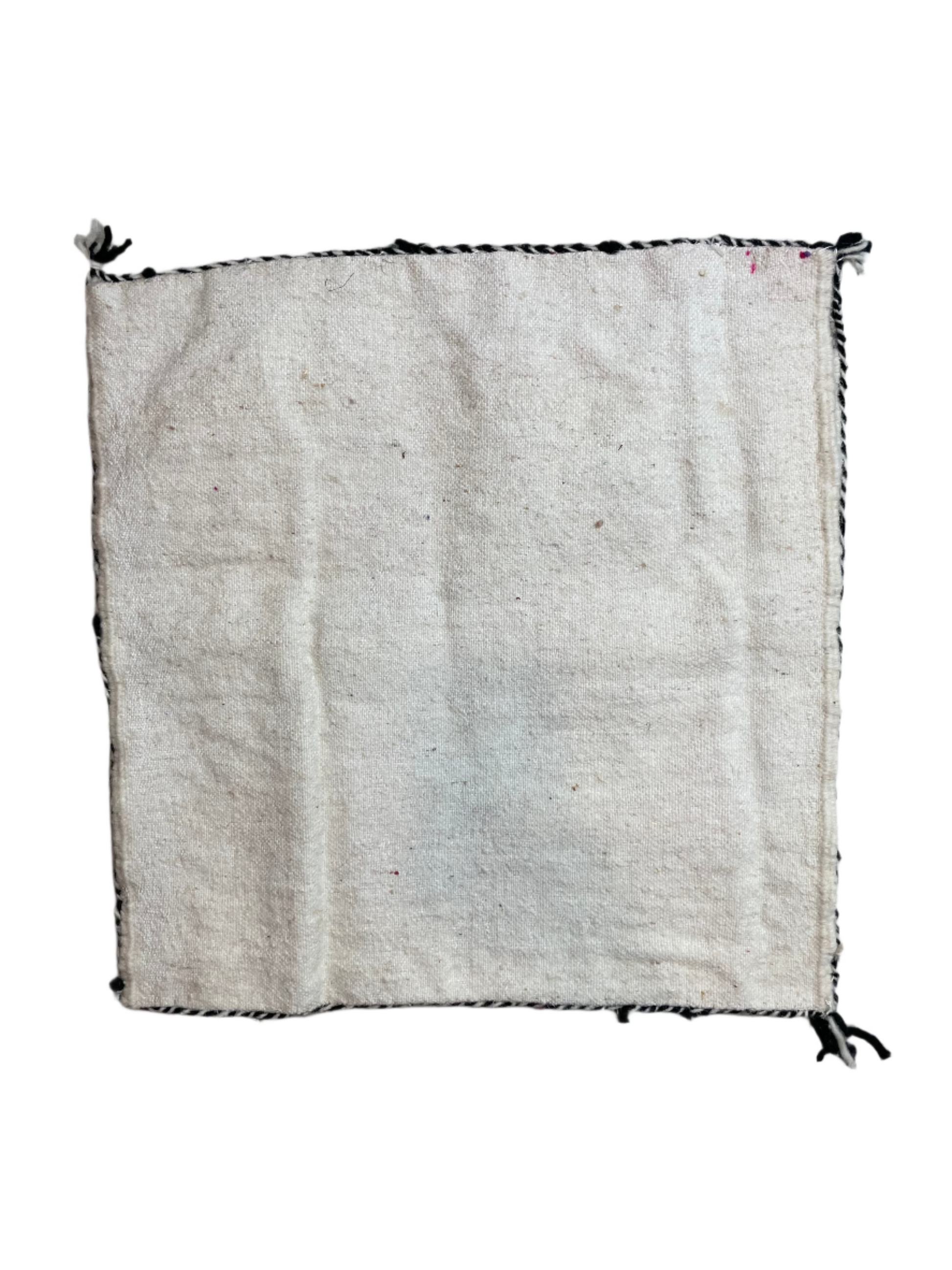 Moroccan Beige Wool Pillowcase w/Neon Colored Accents 1.71' x 1.75'