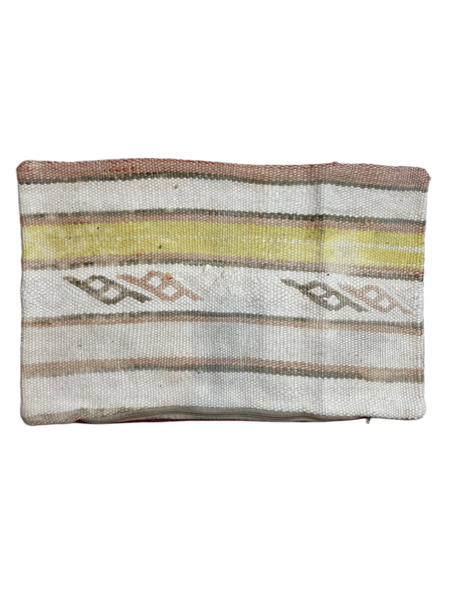 Moroccan Ivory Wool Tapestry Pillowcase 1.85' x 1.21'