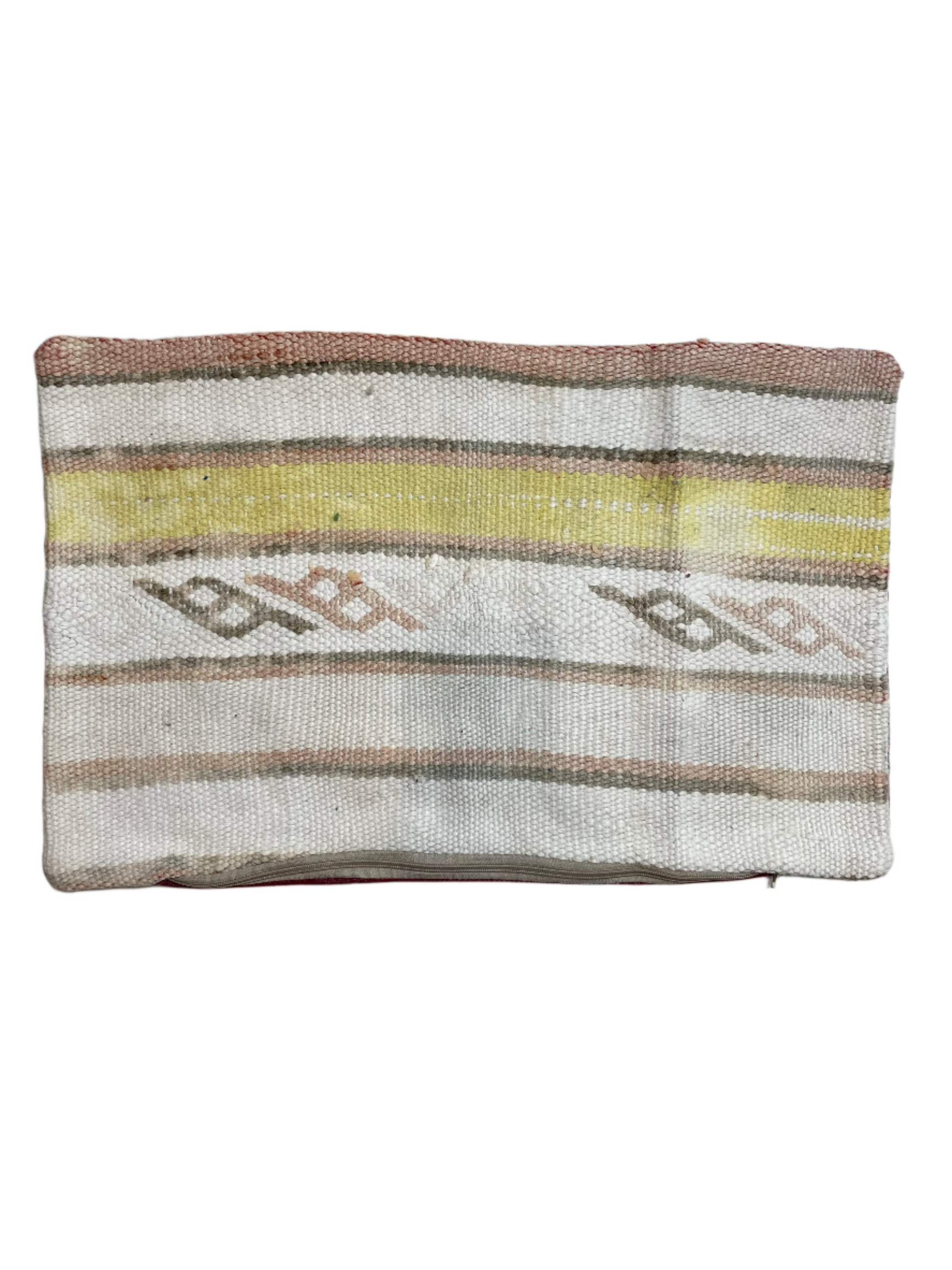 Moroccan Ivory Wool Tapestry Pillowcase 1.85' x 1.21'