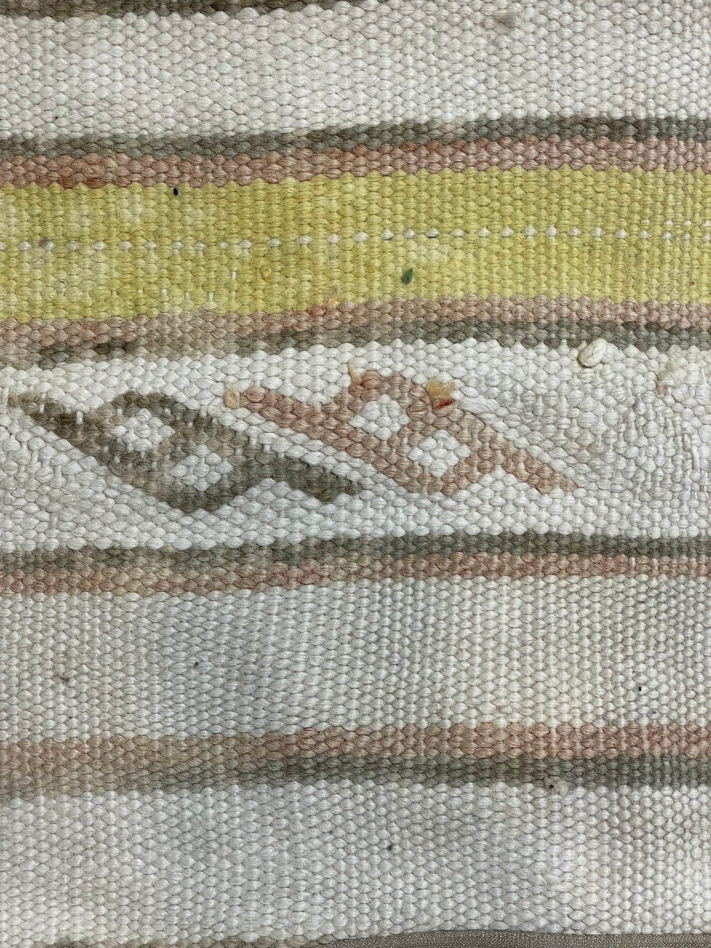 Moroccan Ivory Wool Tapestry Pillowcase 1.85' x 1.21'