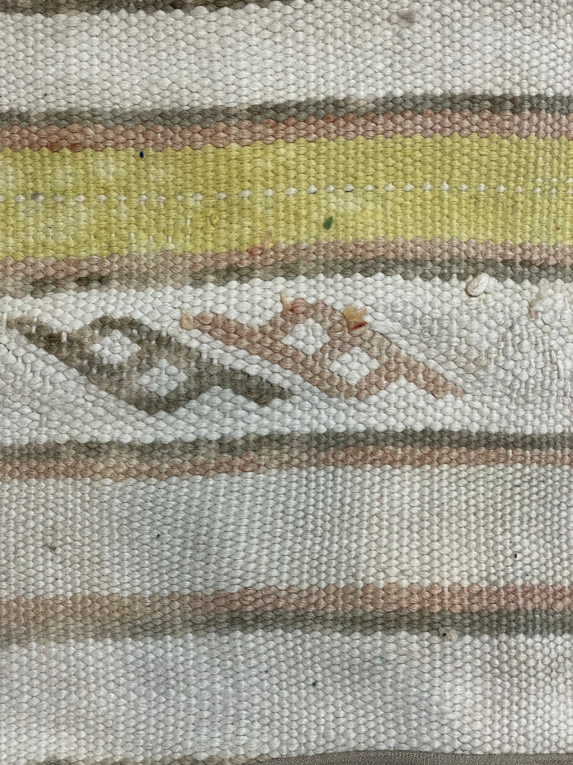 Moroccan Ivory Wool Tapestry Pillowcase 1.85' x 1.21'