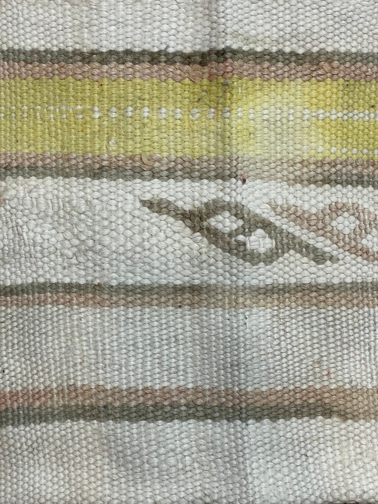 Moroccan Ivory Wool Tapestry Pillowcase 1.85' x 1.21'