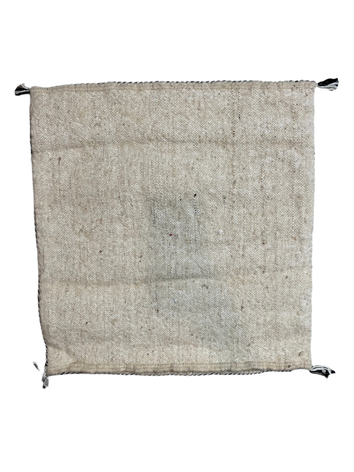 Moroccan Shag Wool Beige & White Checkered Pillowcase 1.67' x 1.58'