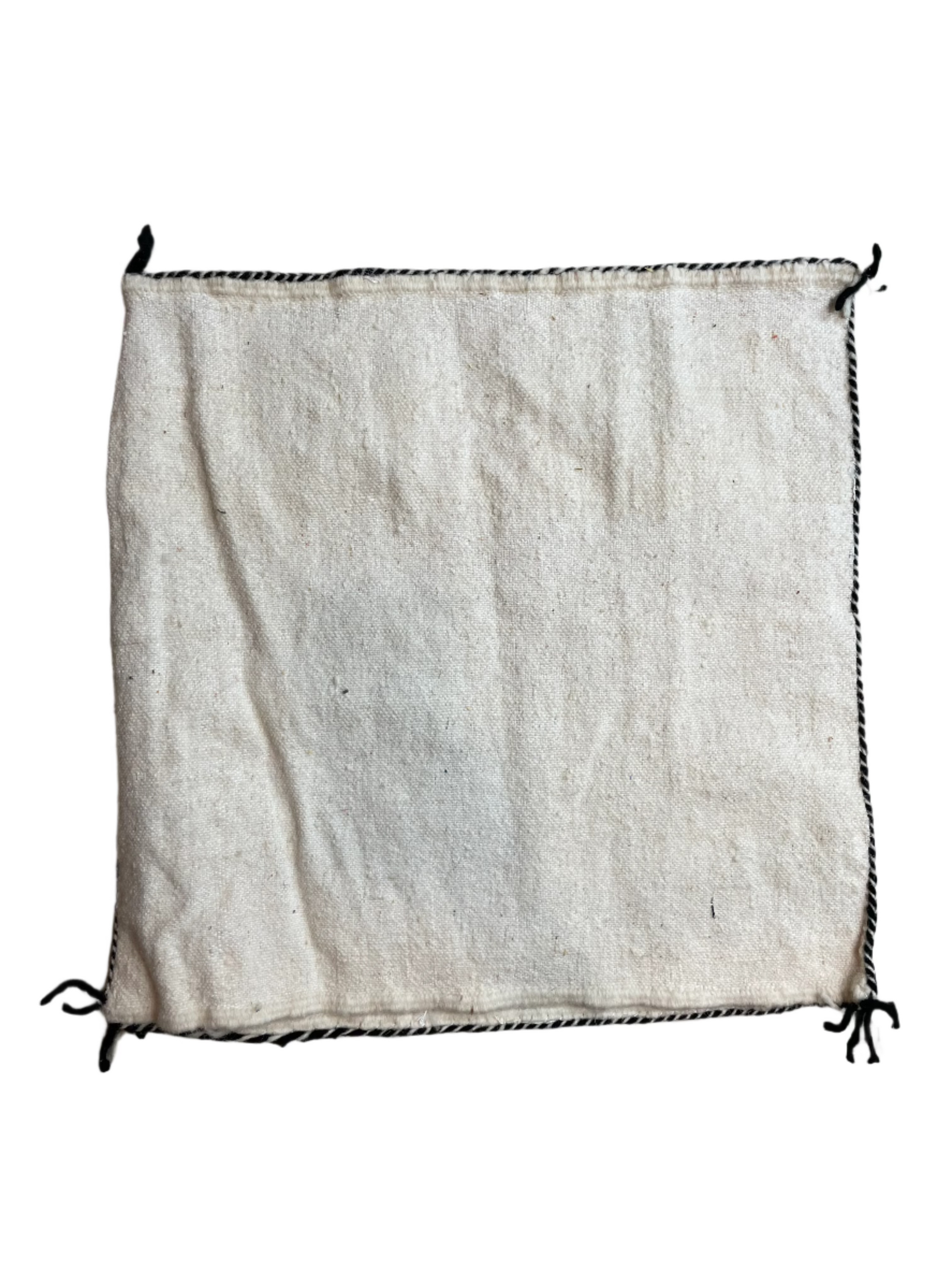 Moroccan Beige Wool Pillowcase w/Neon Colored Accents 1.71' x 1.75'