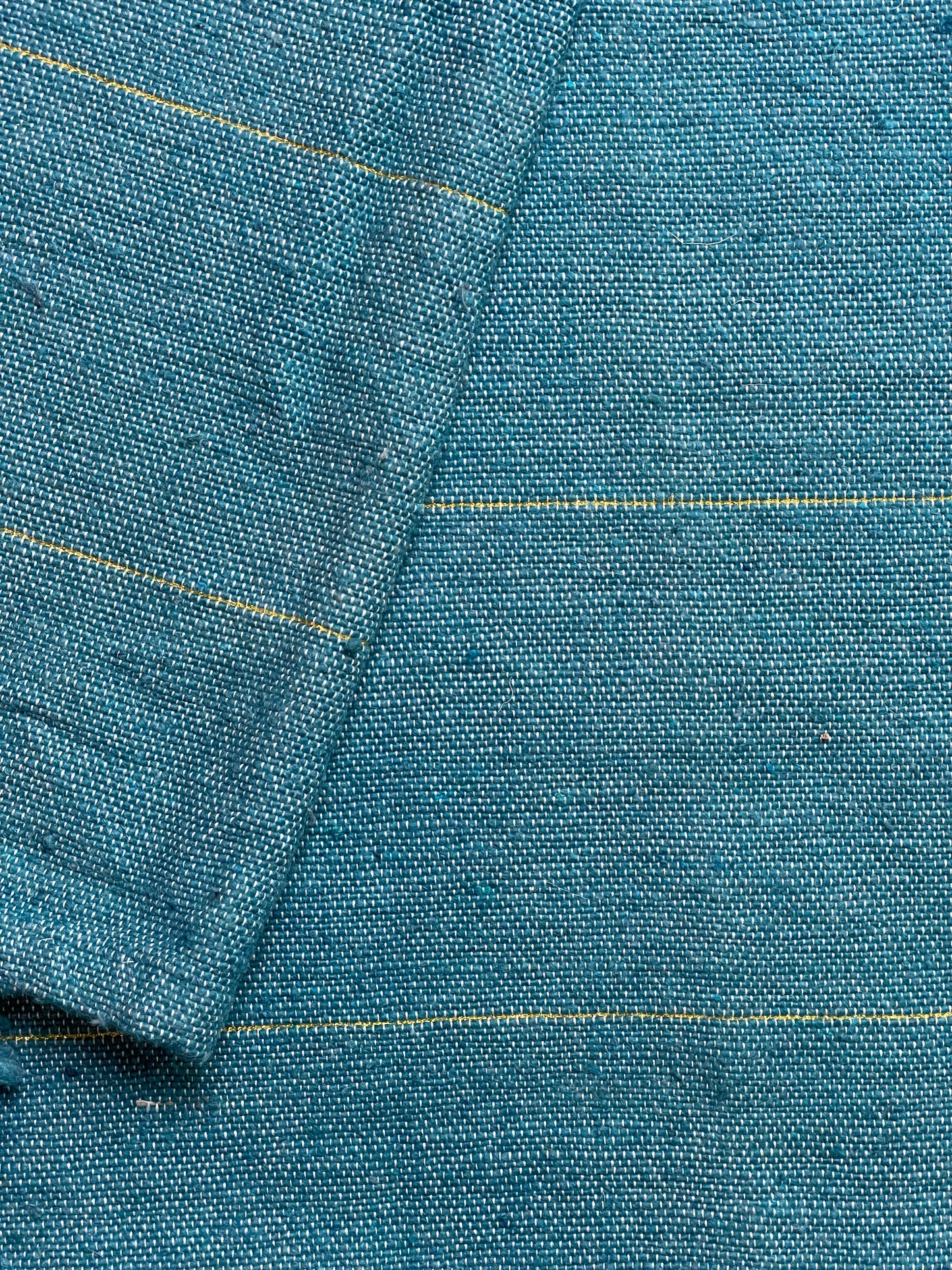 Moroccan Blue & Gold Wool Tassel Throw 3.08' x 1.67'