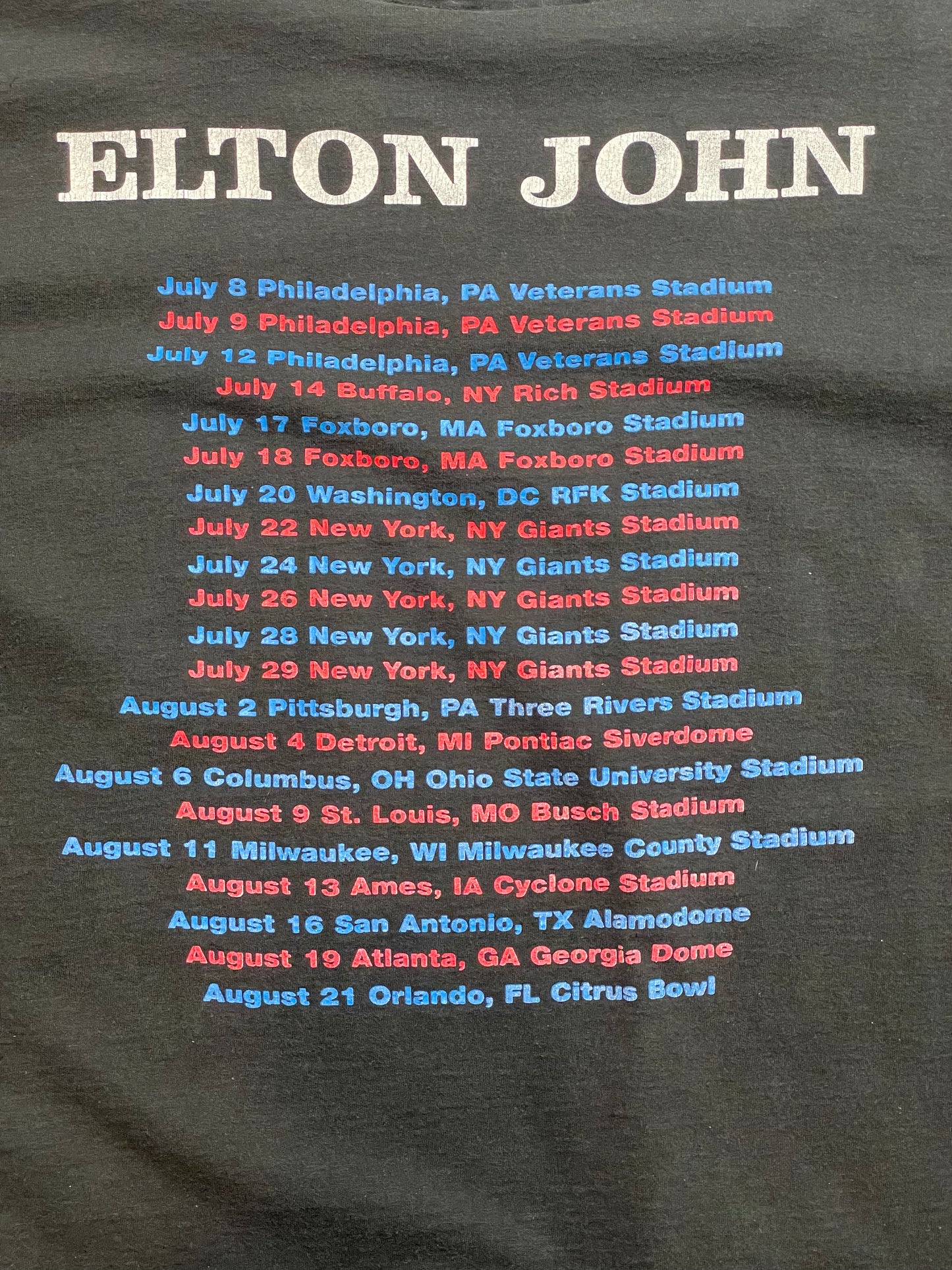 '94 Vintage Elton John Tour Black T-Shirt - XL