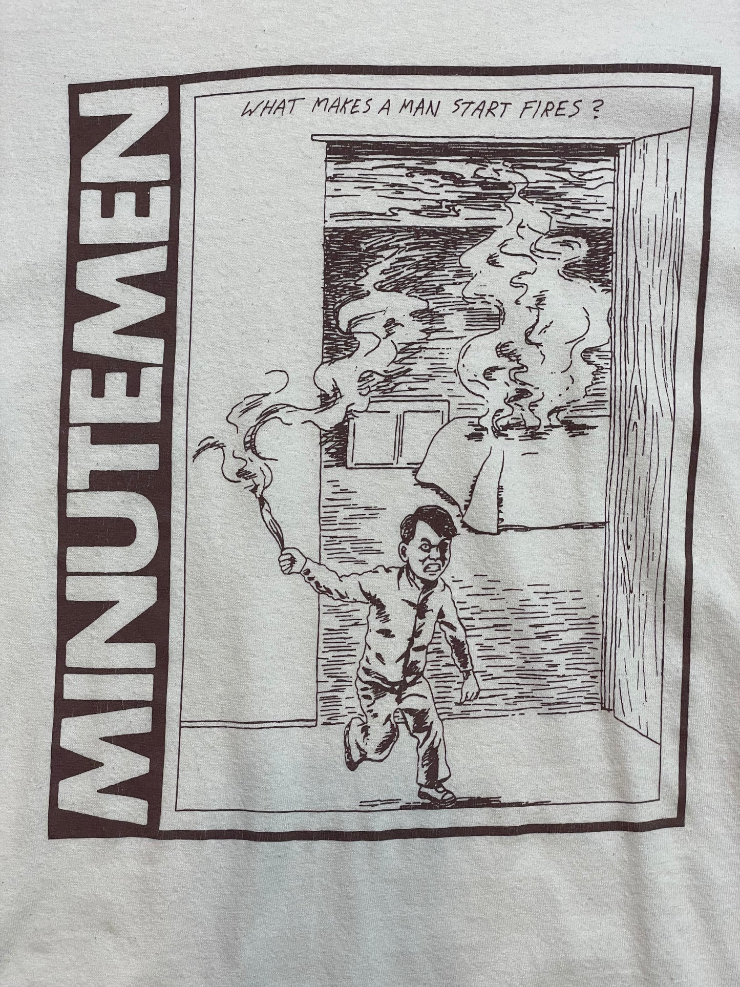 '90s Vintage Minutemen "Fire" White T-Shirt - SML