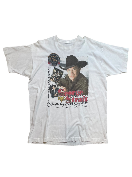 '99 Vintage George Strait CMF White T-Shirt - 2XL