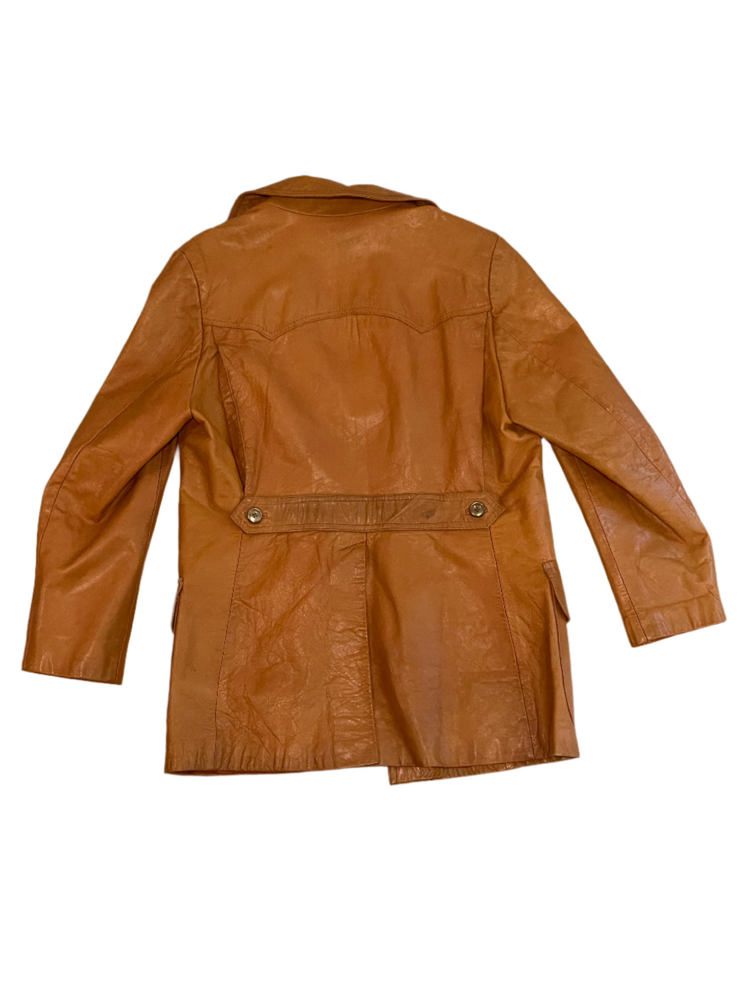 '70s Vintage Orange Leather Jacket - LRG