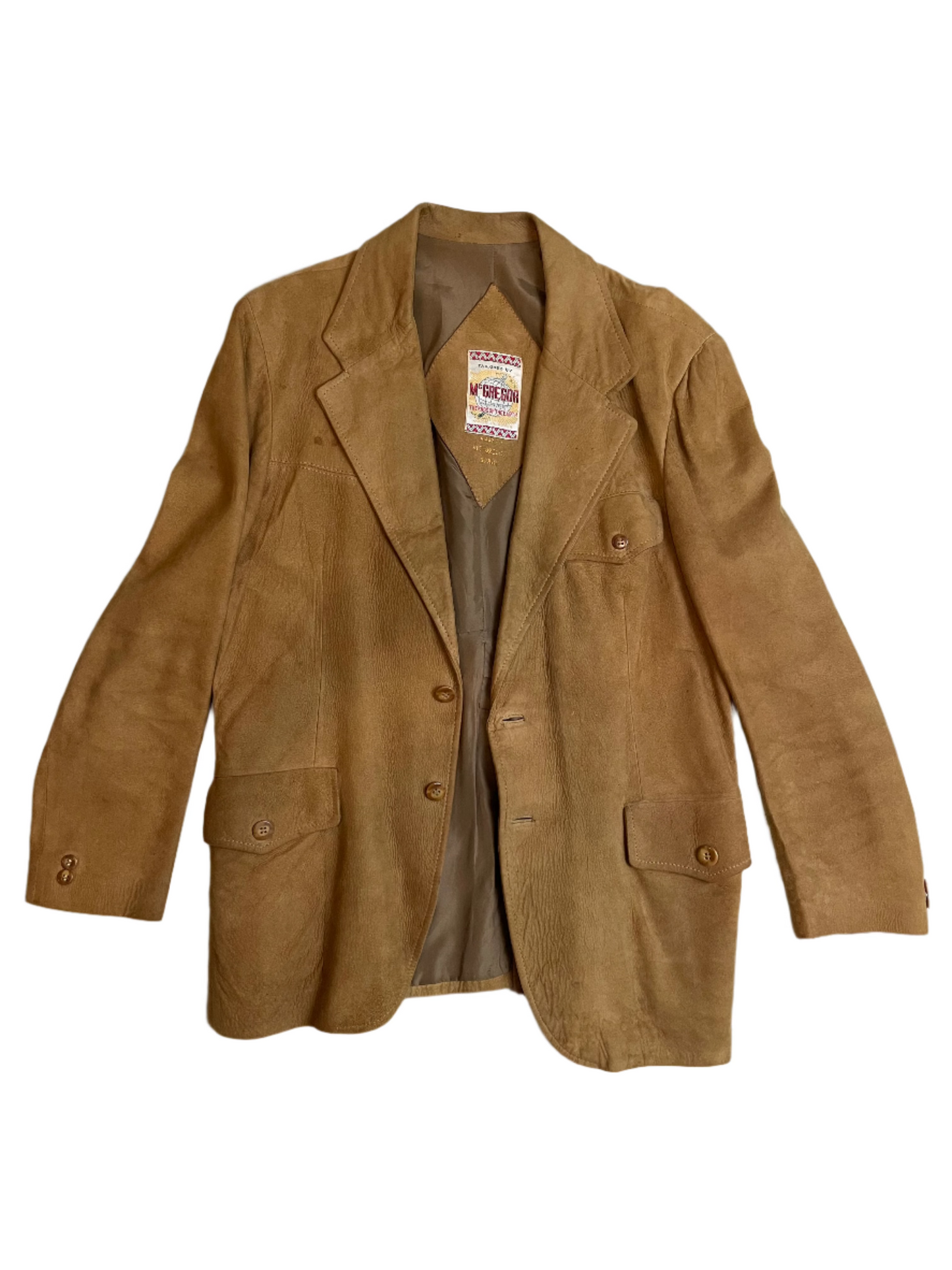 '70s/80s Vintage Tan Suede Jacket - XL