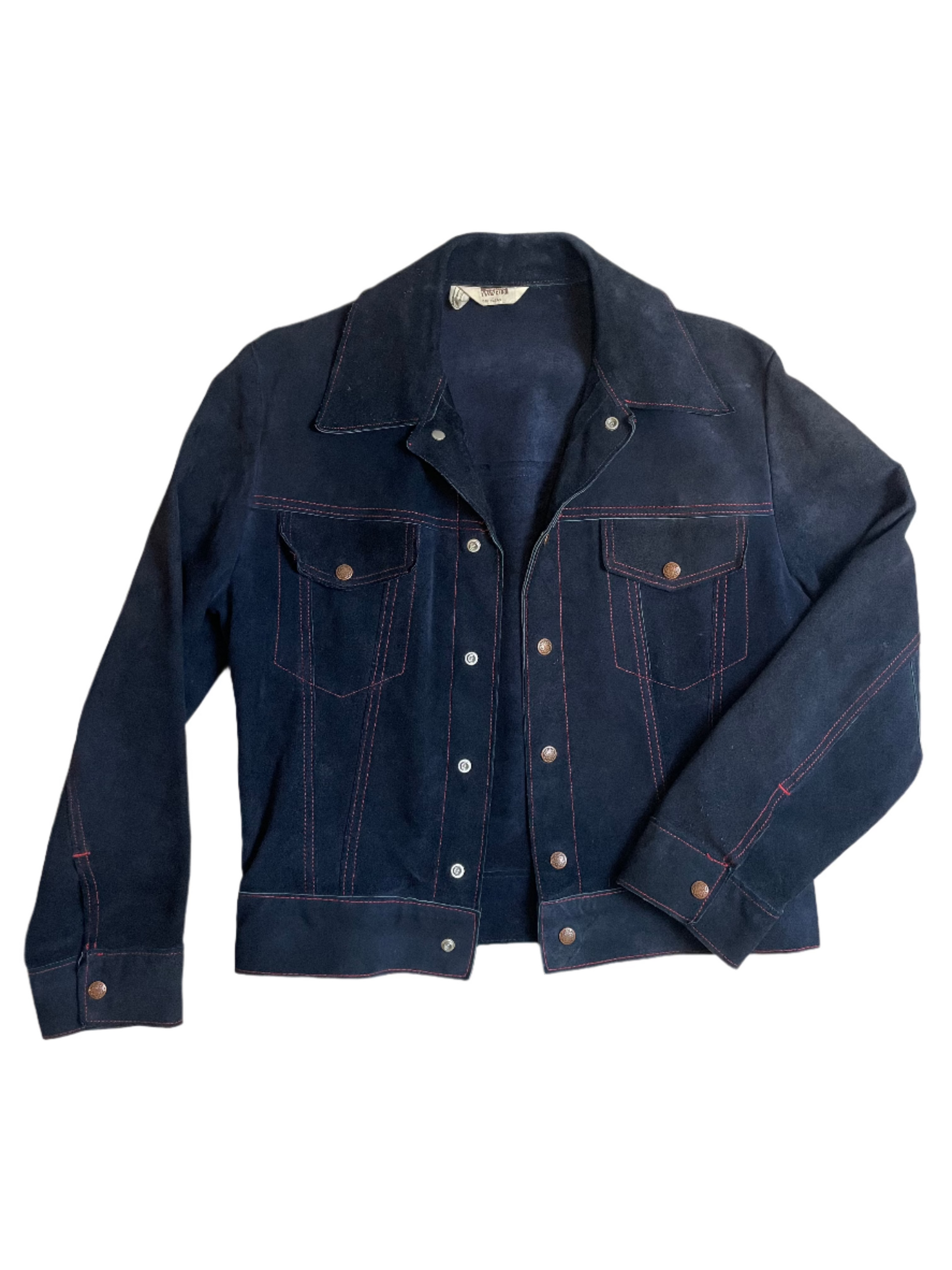 '70s Vintage Navy Blue Suede Jacket - LRG