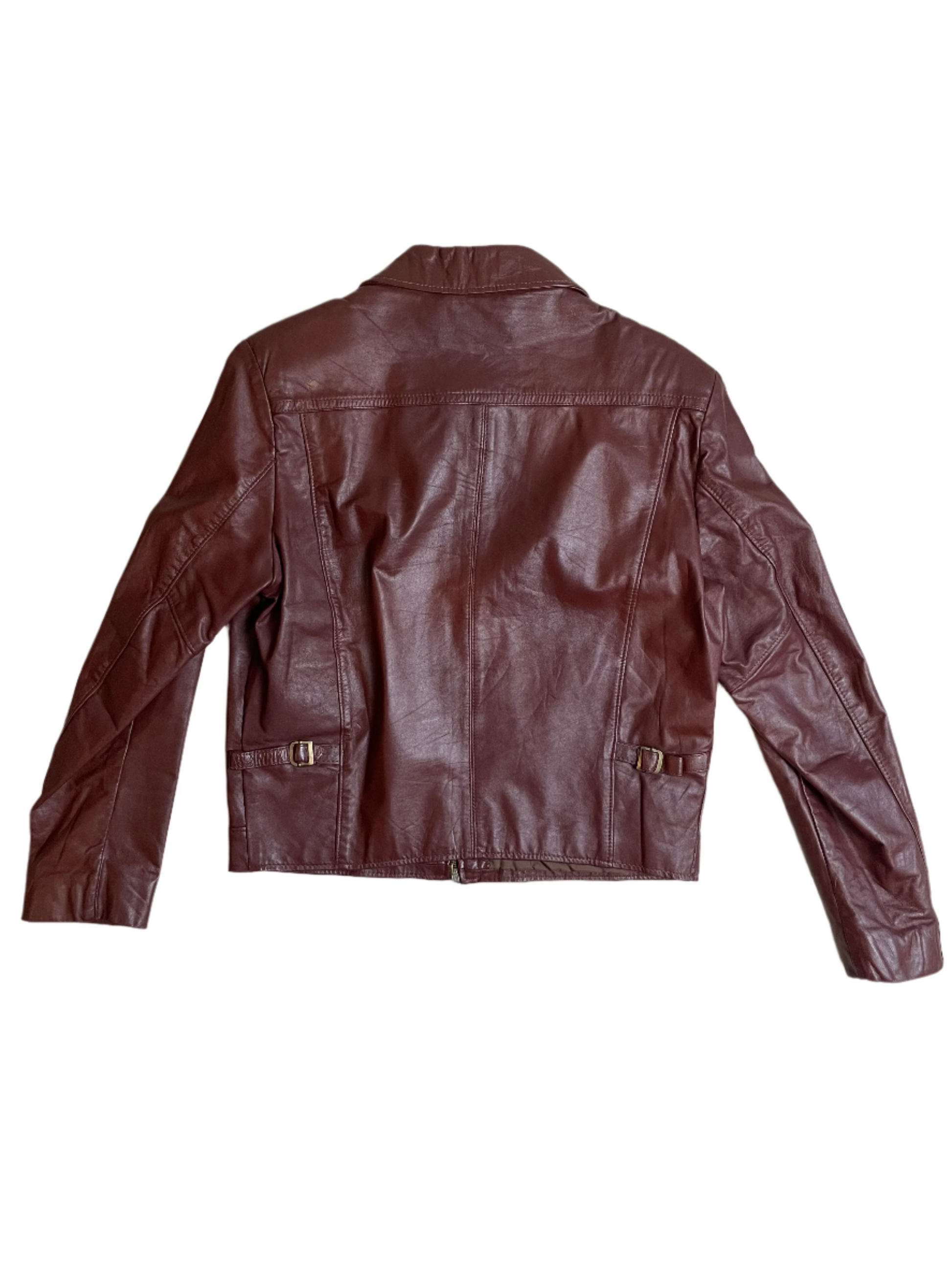 '60s/70s Vintage Brown Zip Front Cafe Jacket - LRG