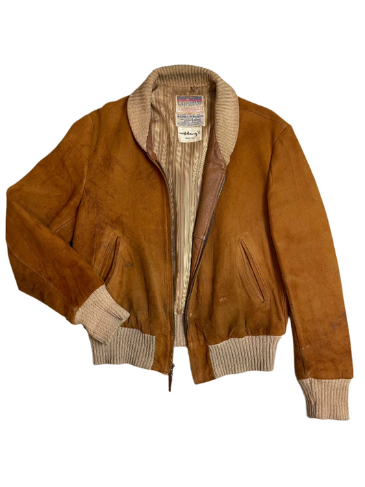 *AS-IS* '50s Vintage Camel Suede Quilon Jacket - XL