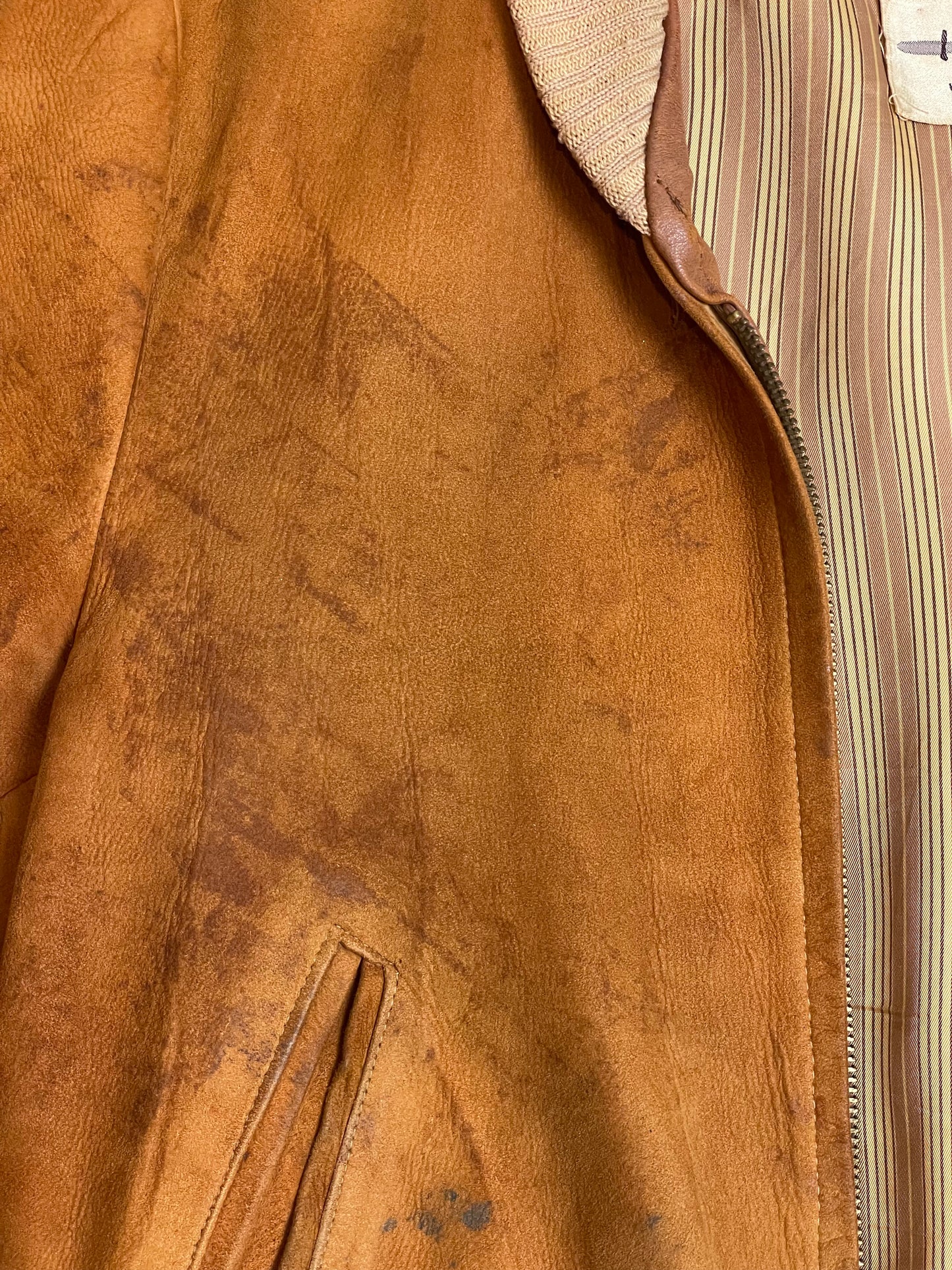 *AS-IS* '50s Vintage Camel Suede Quilon Jacket - XL