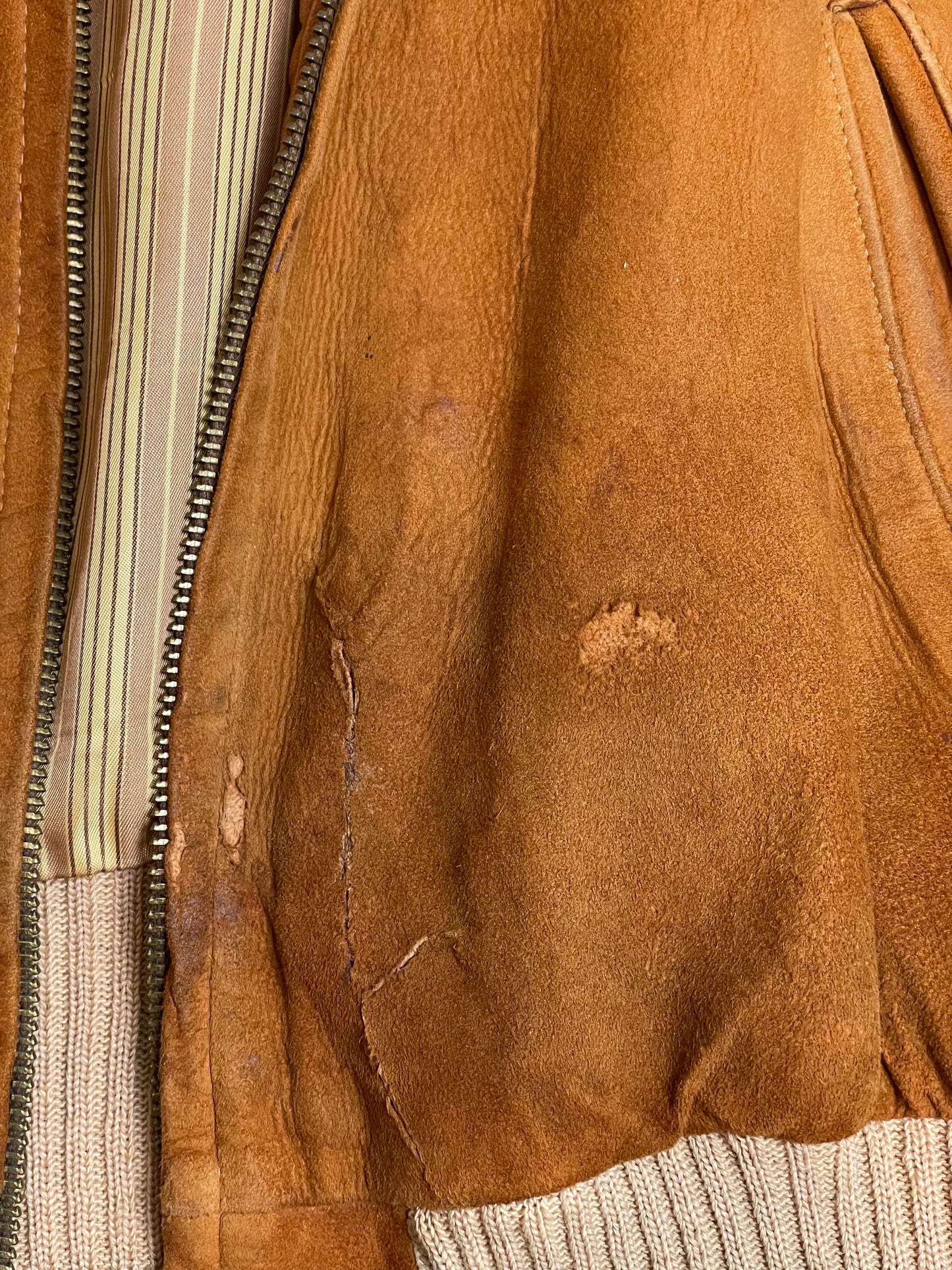 *AS-IS* '50s Vintage Camel Suede Quilon Jacket - XL