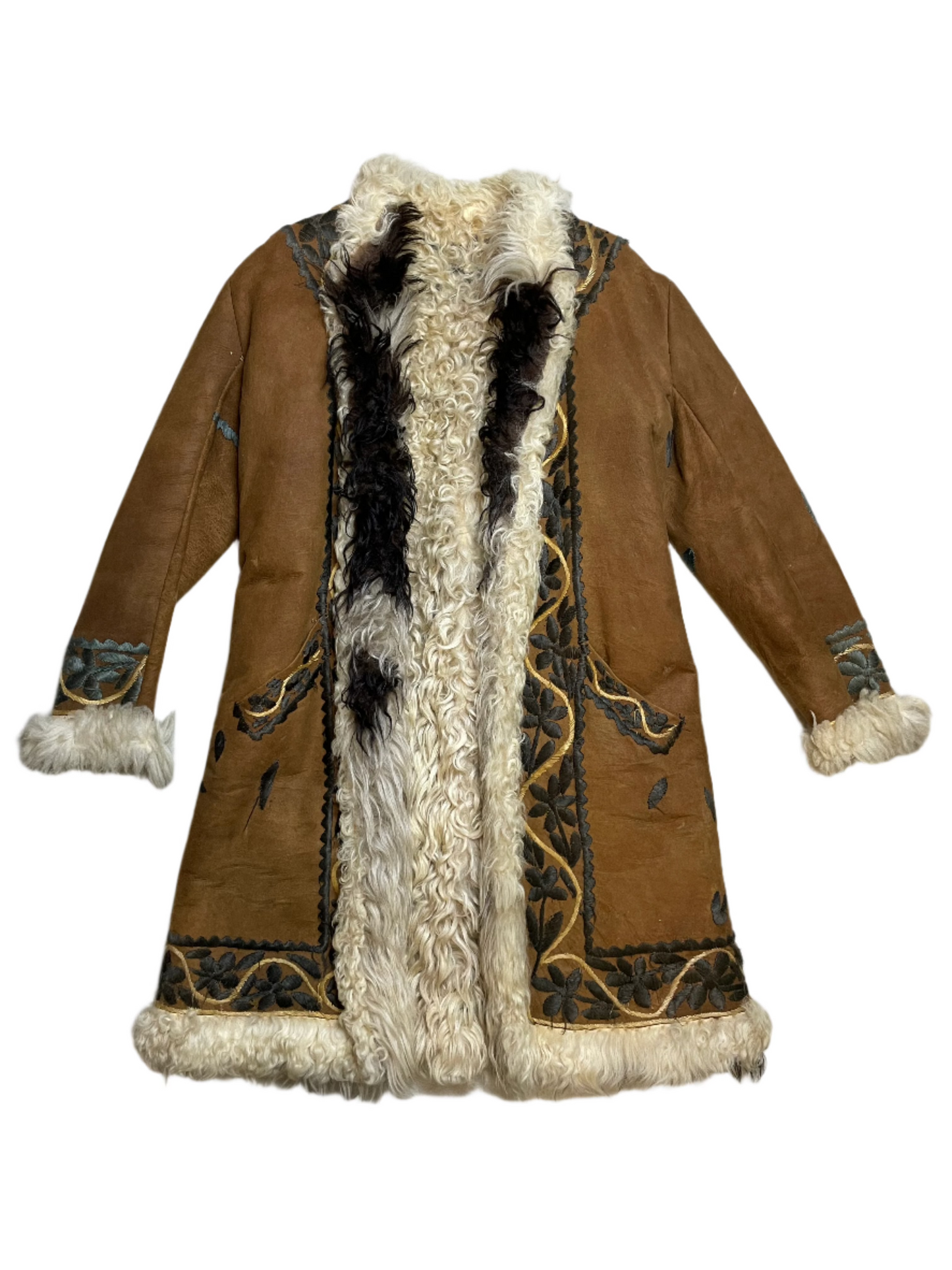 '60s Vintage Brwn Afghan Penny Lane Coat - XL