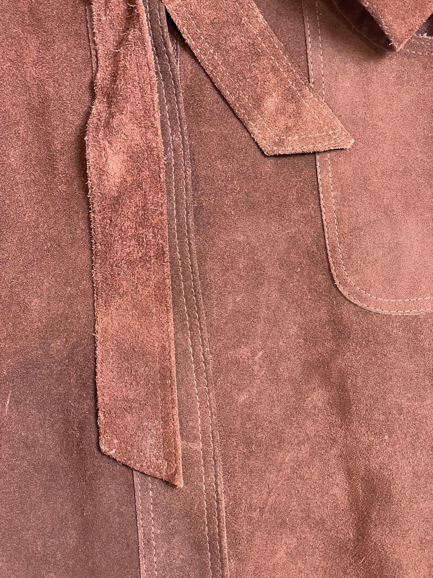 Drk Brwn Suede Penny Lane Coat Long - SML