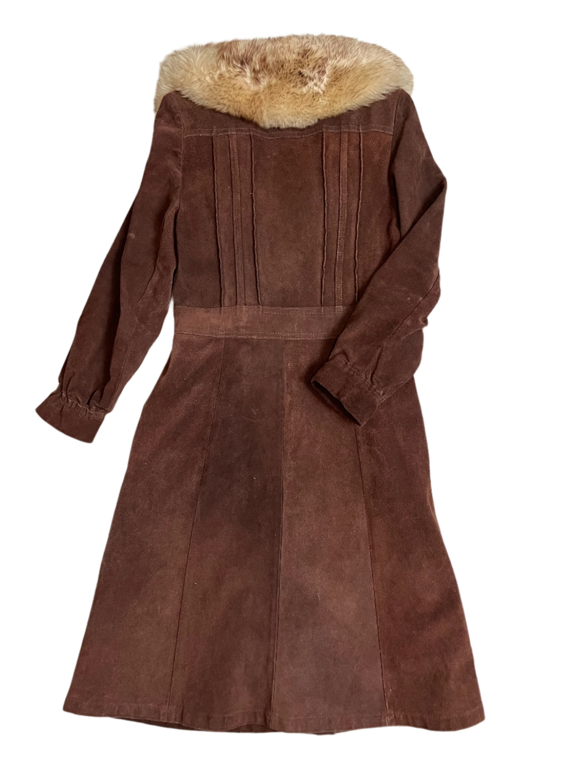 Drk Brwn Suede Penny Lane Coat Long - SML