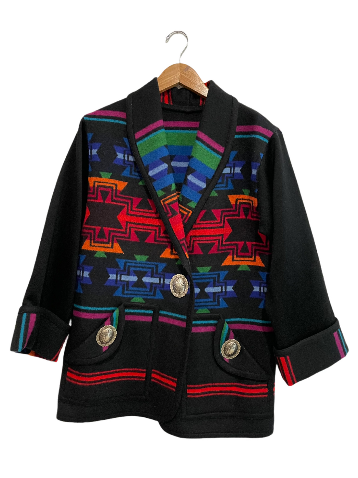 Southwestern Blanket Jacket w/Concho Buttons - XL