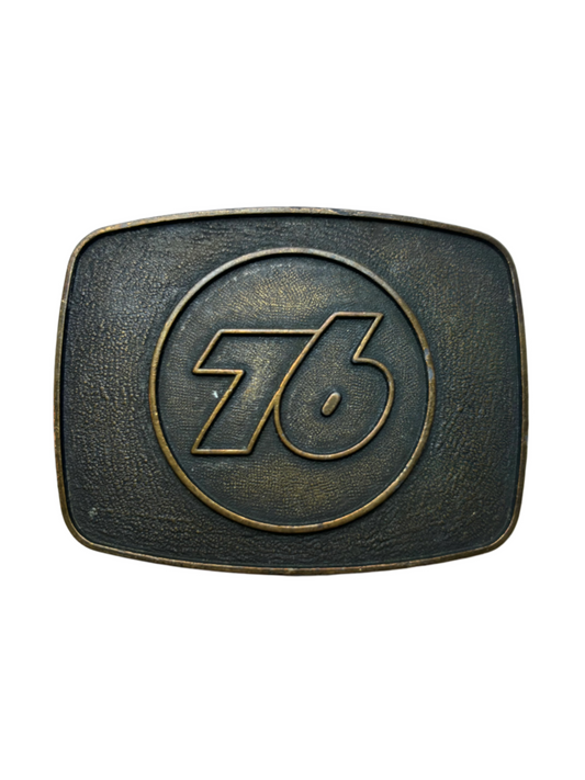 Vintage Brass Rectangular "76" Buckle