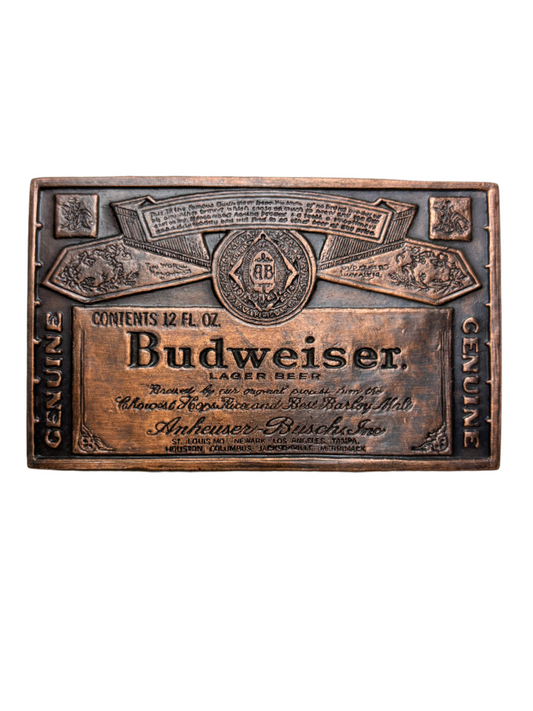 Vintage Bronze Rectangular Budweiser Buckle