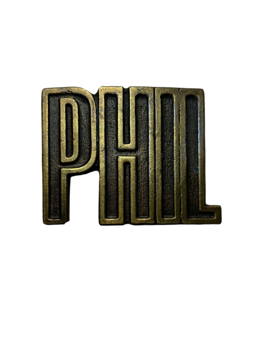 Vintage Brass Name "Phil" Buckle