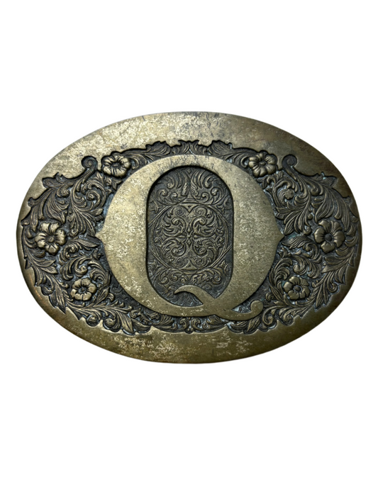 Vintage ADM Brass Initial "Q" Buckle