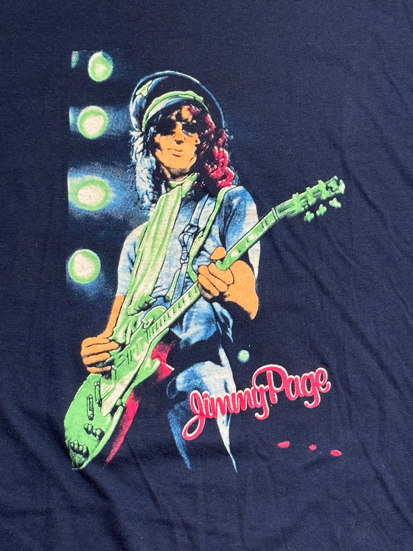 1980s Vintage Navy Blue Jimmy Page The Firm Tour T-Shirt - MED
