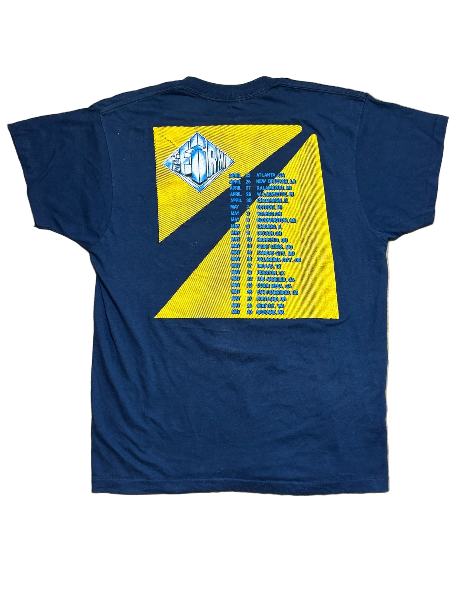 1980s Vintage Navy Blue Jimmy Page The Firm Tour T-Shirt - MED