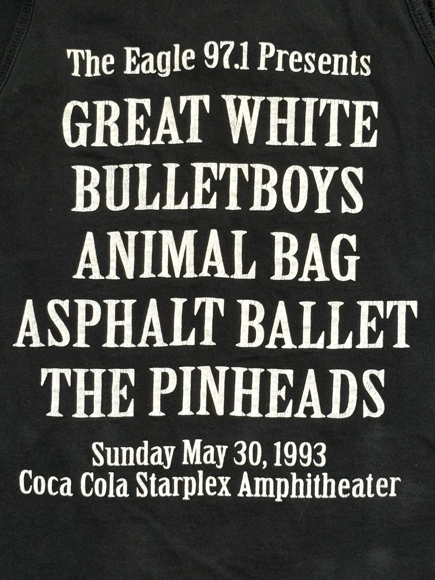1993 Vintage Black Eagle Fest 97.1 Presents Muscle Tank T-Shirt - XL